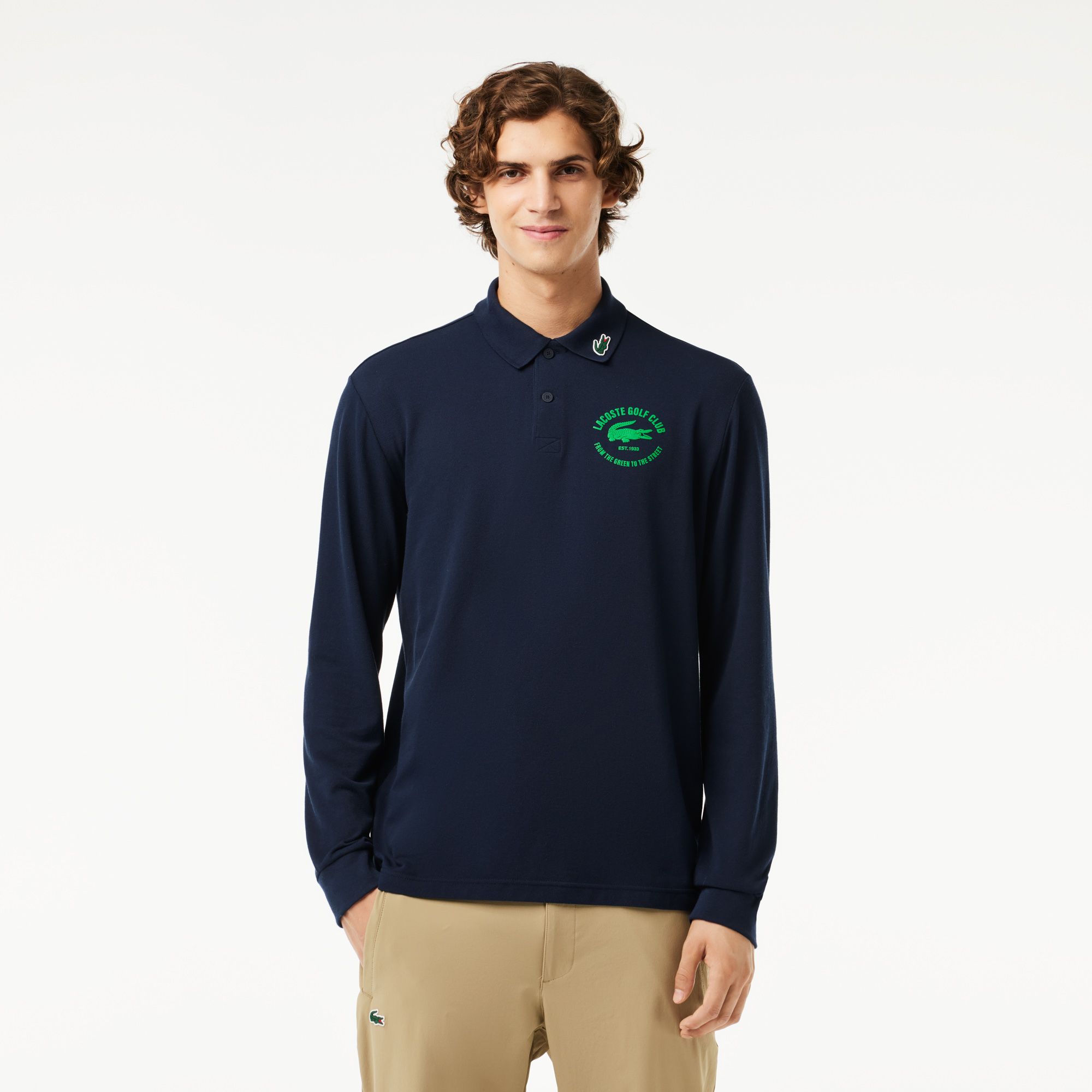 Polo long sale sleeve lacoste
