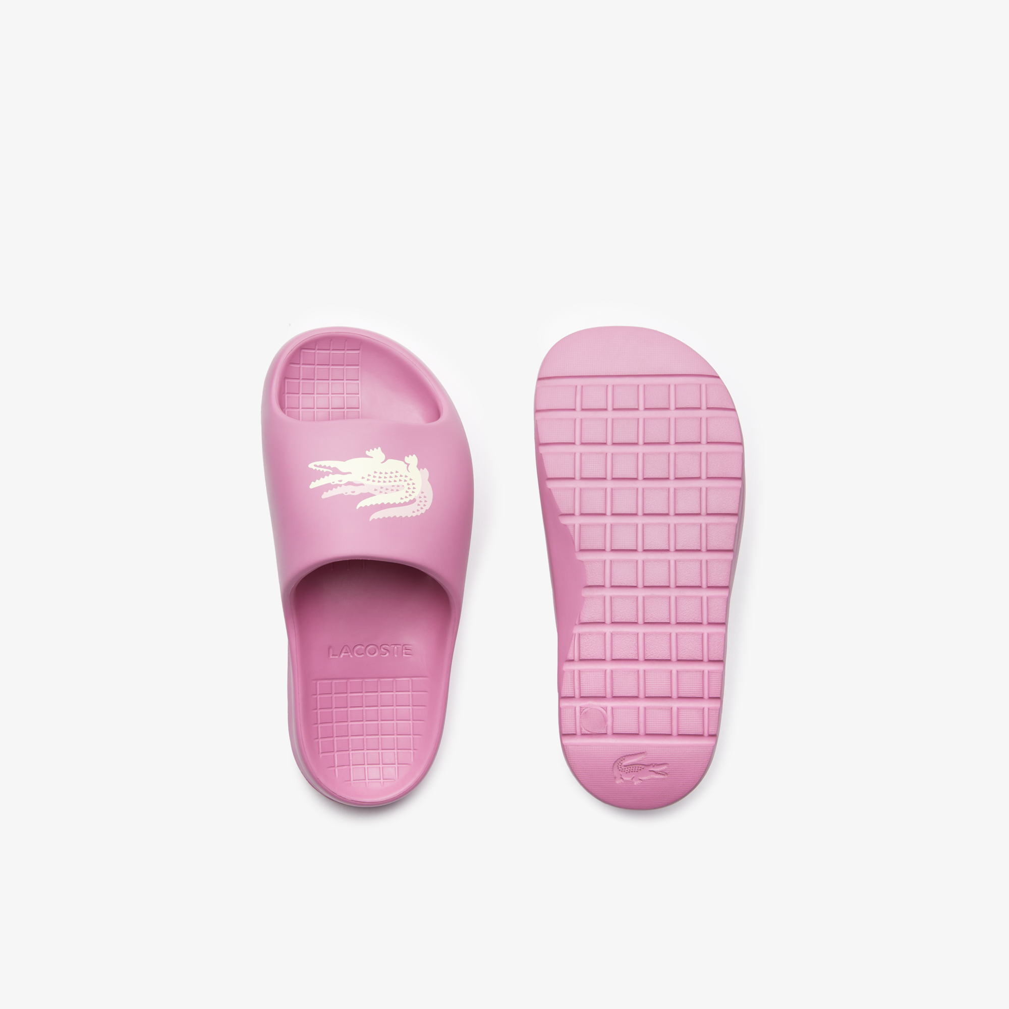 Lacoste pink sliders on sale