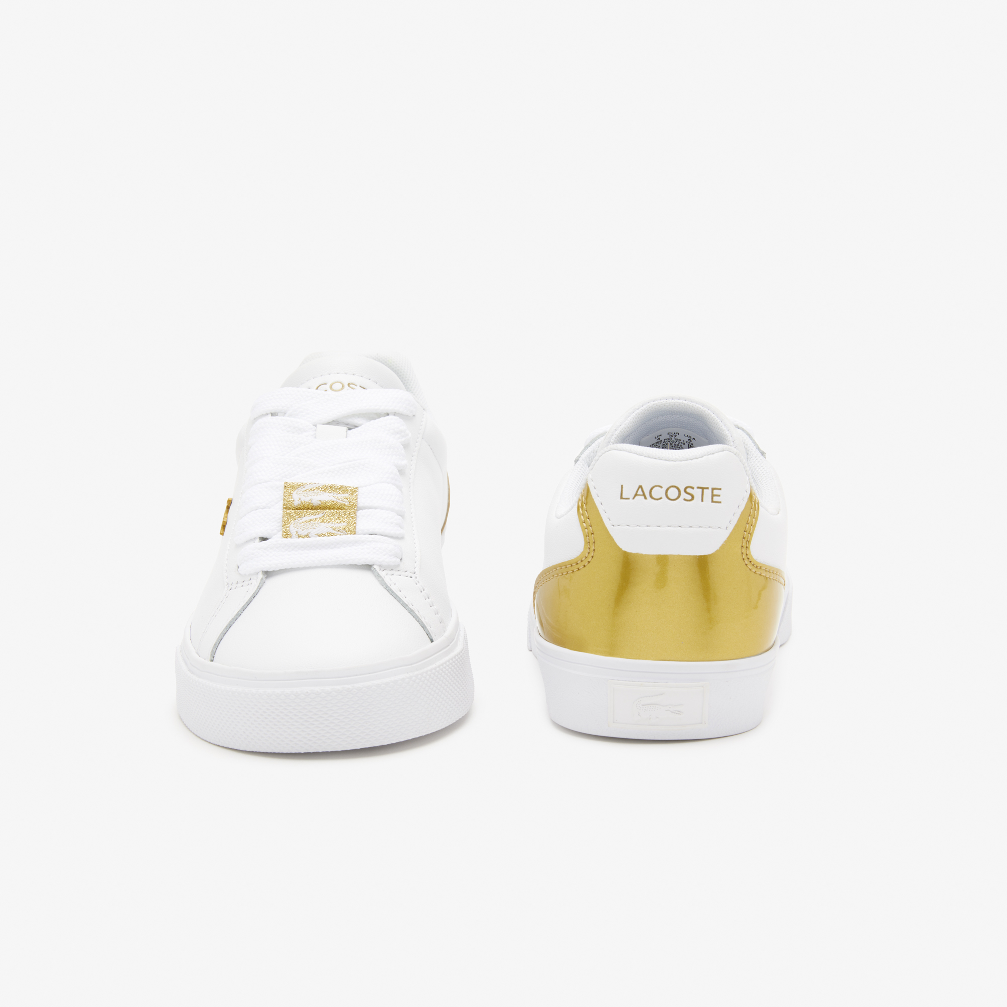 Women's straightset leather trainers with best sale golden croc
