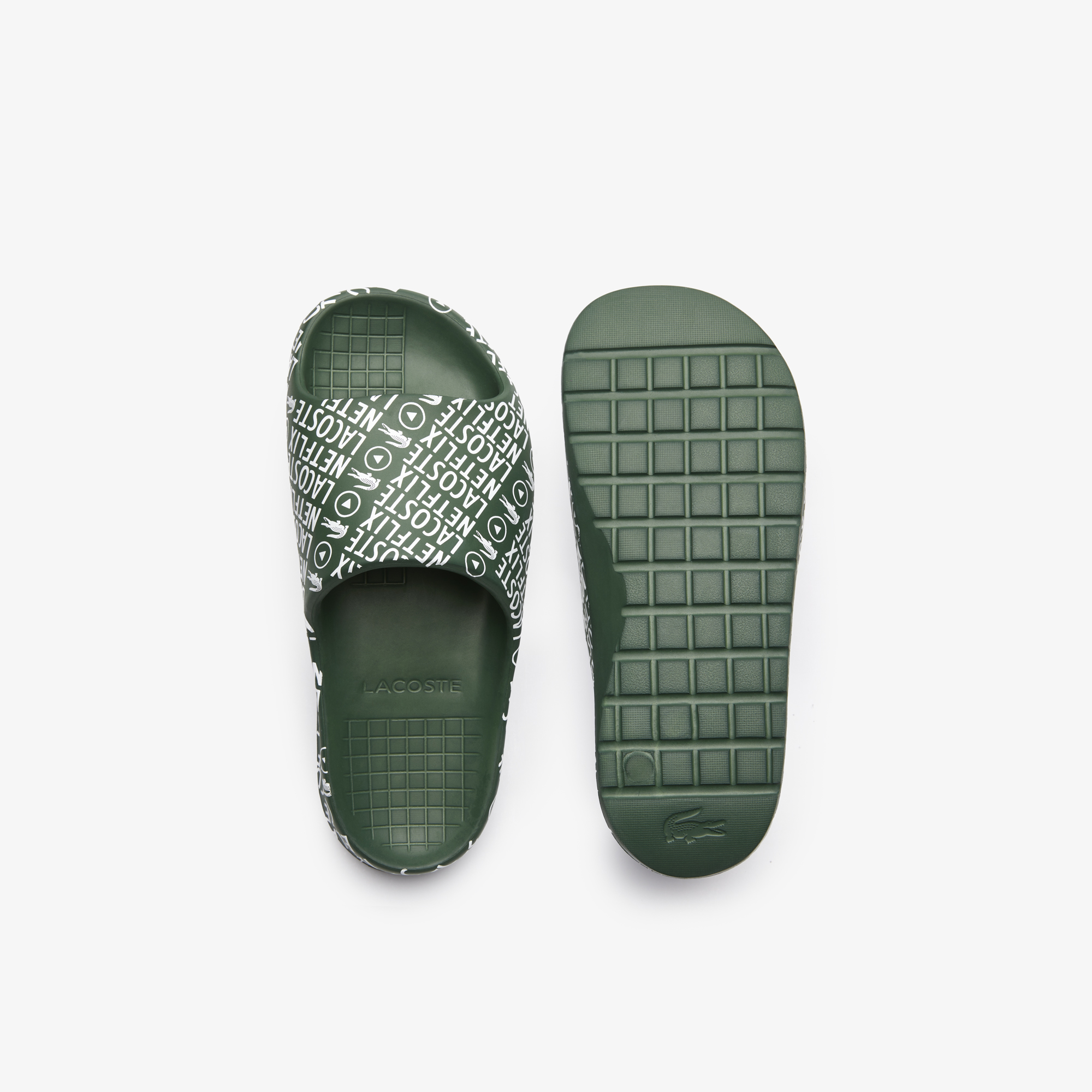 Lacoste best sale slides green