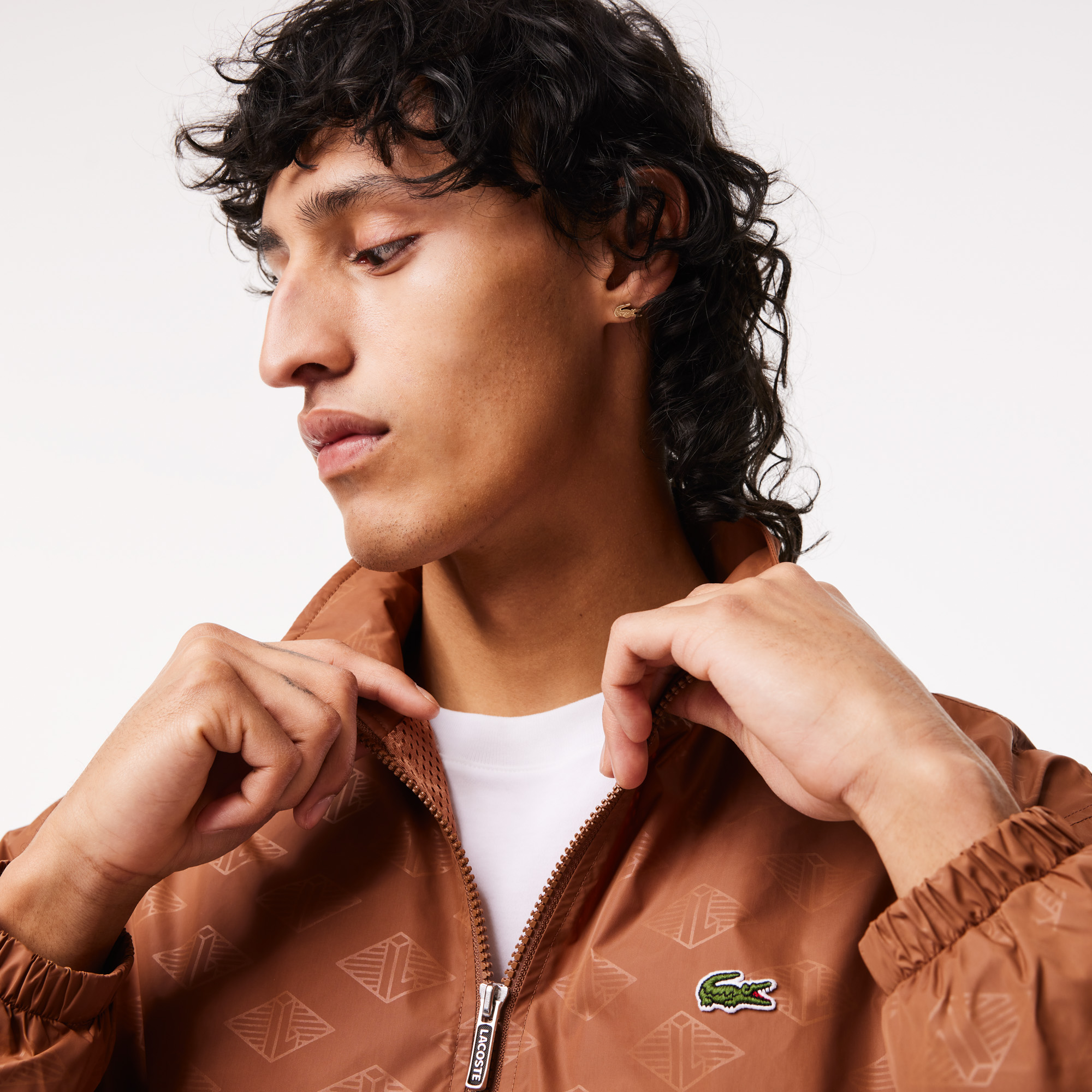 Lacoste leather sale jacket