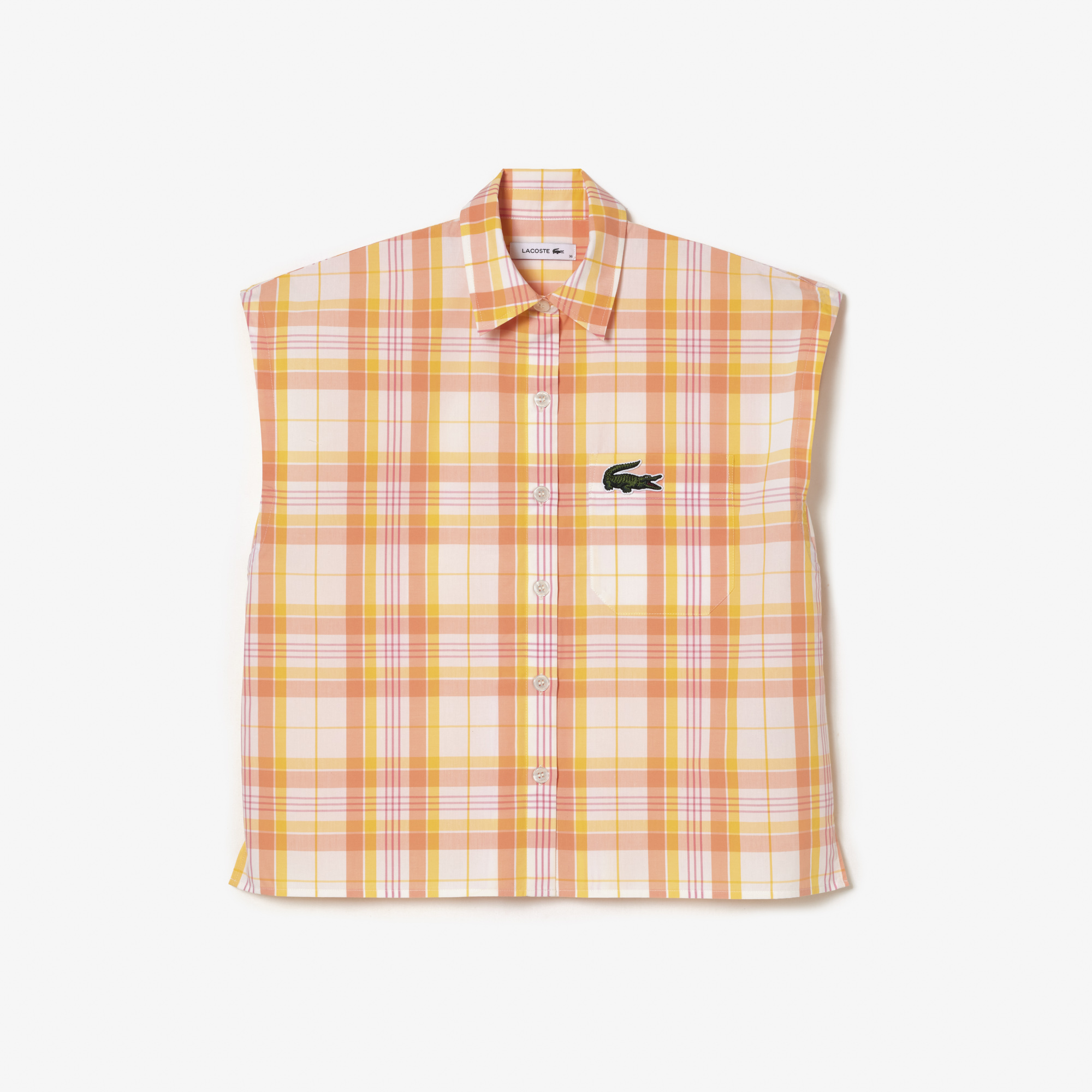 Short lacoste blanc top et orange