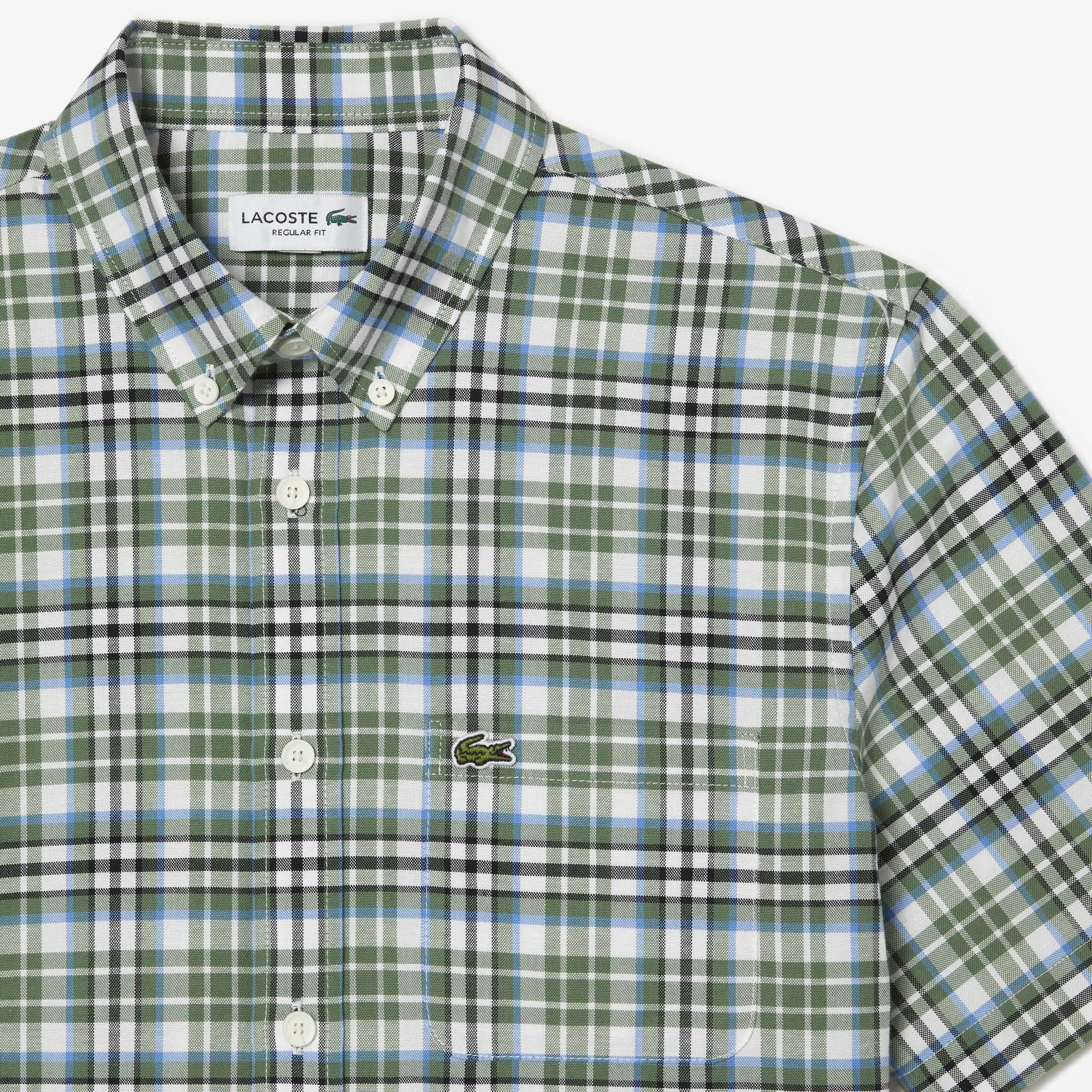 Lacoste green online check shirt