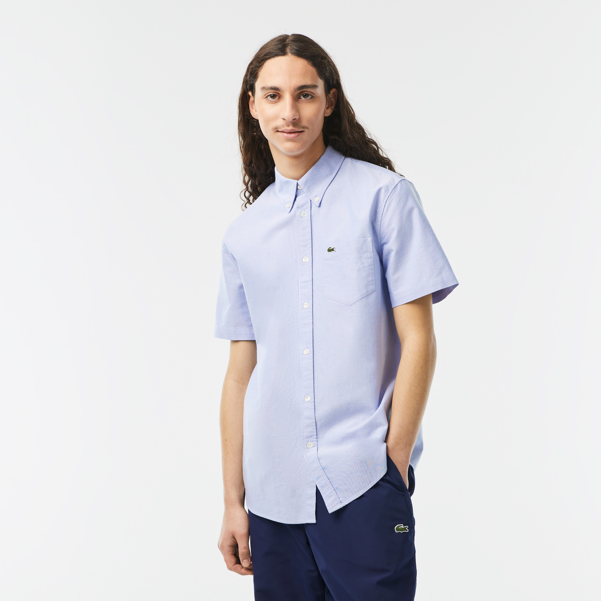Lacoste short on sale sleeve oxford shirt