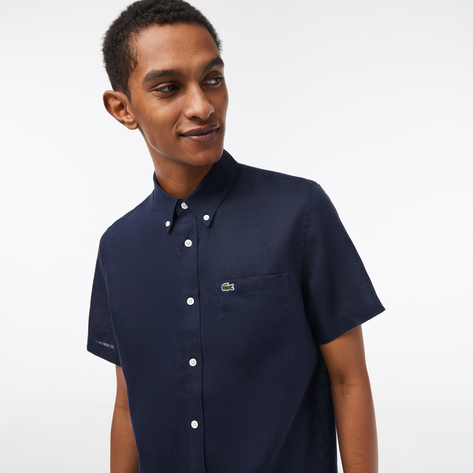 Lacoste short sleeve button sales down shirt