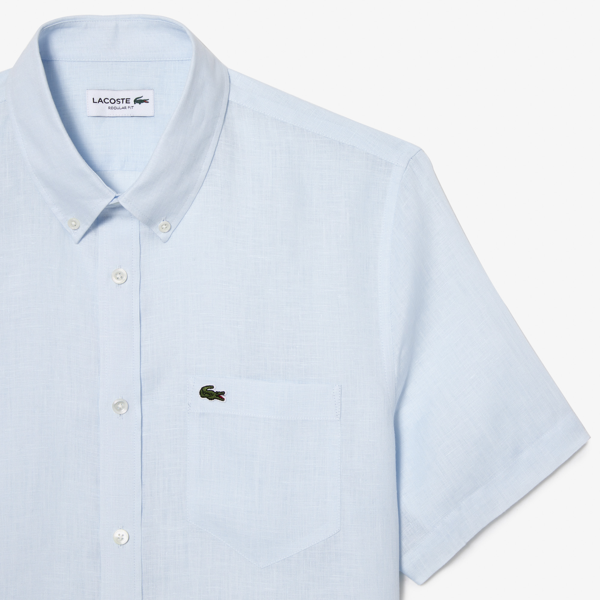 Men s Lacoste Short Sleeve Linen Shirt LACOSTE