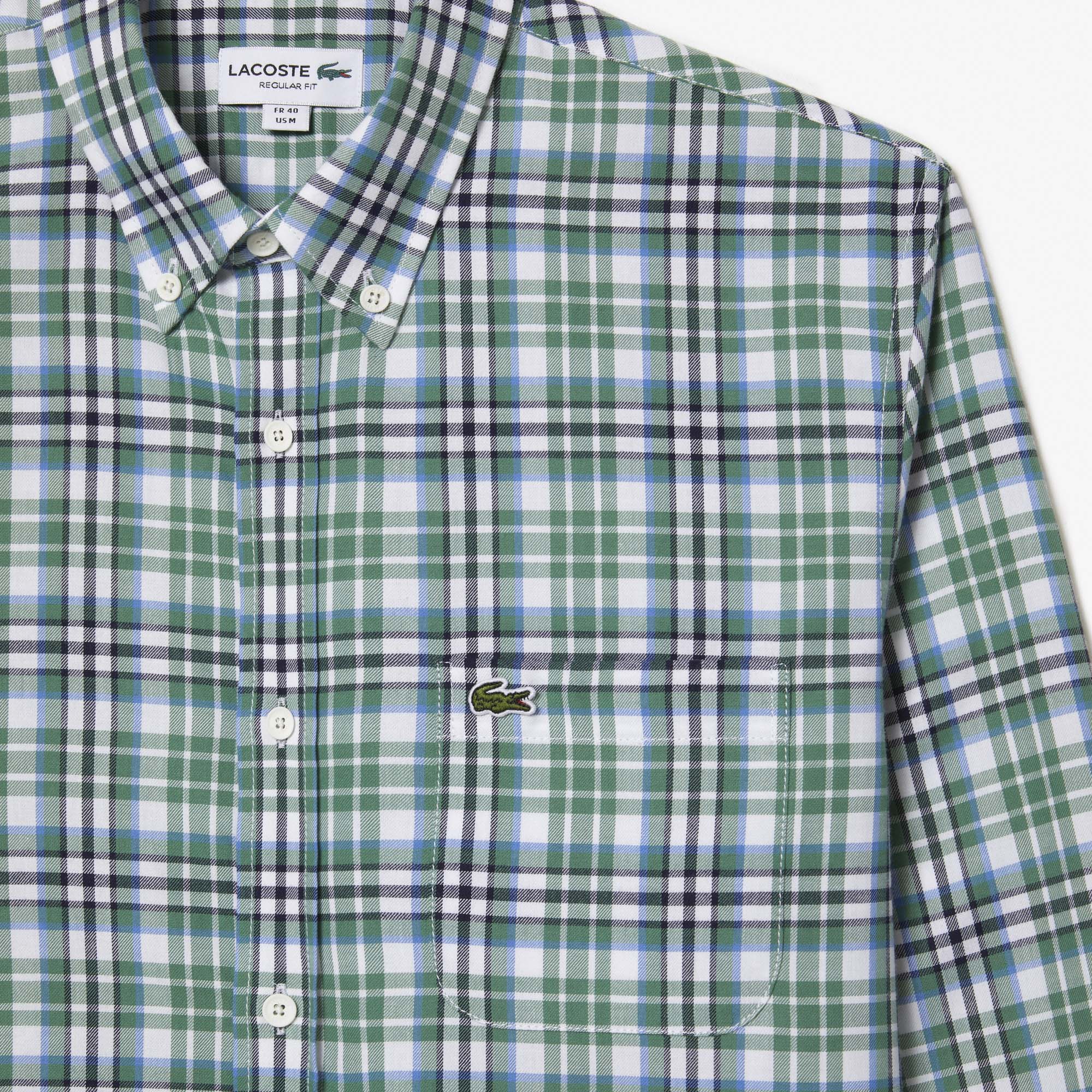 Men s Lacoste Organic Cotton Check Shirt LACOSTE