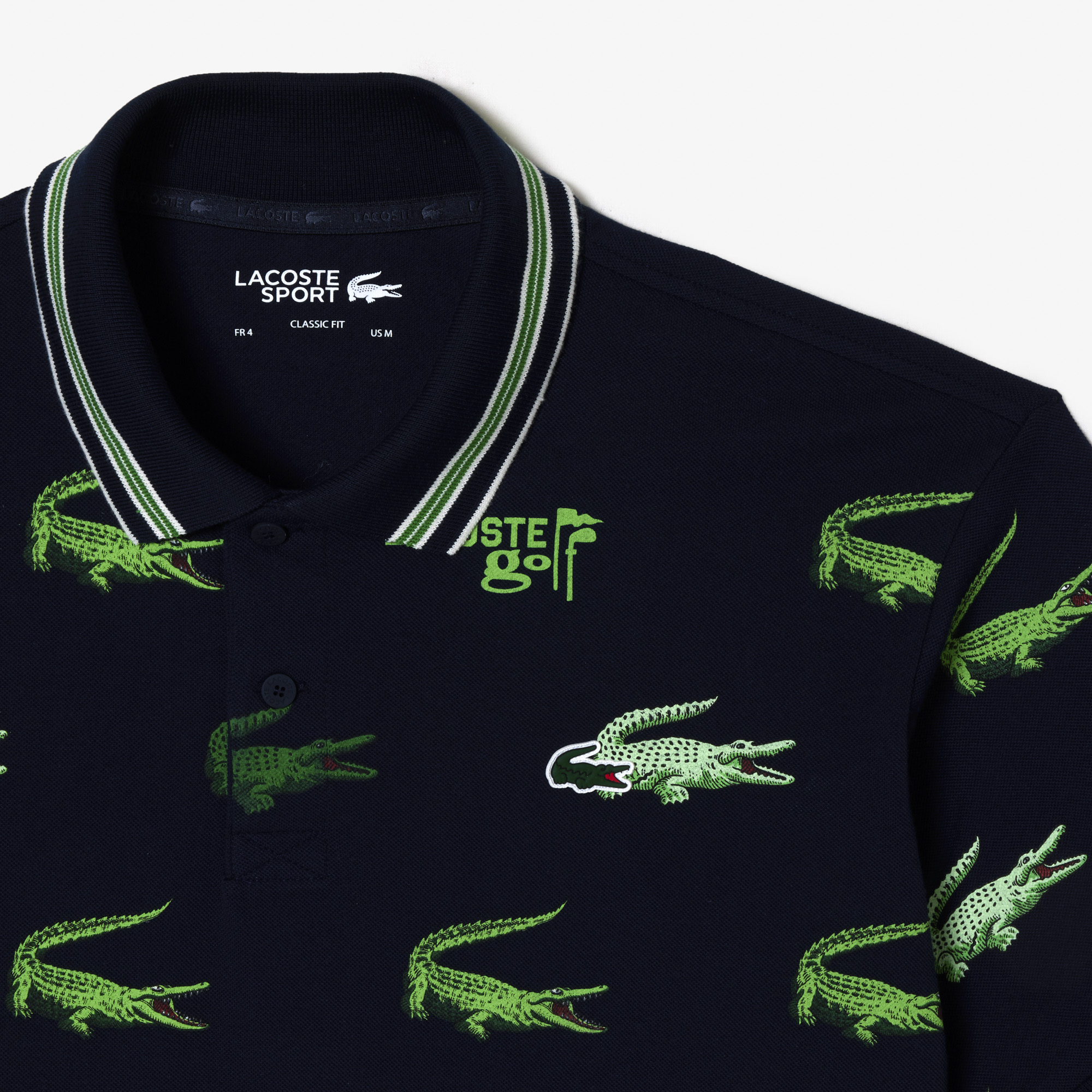 Polo lacoste sales crocodile bleu