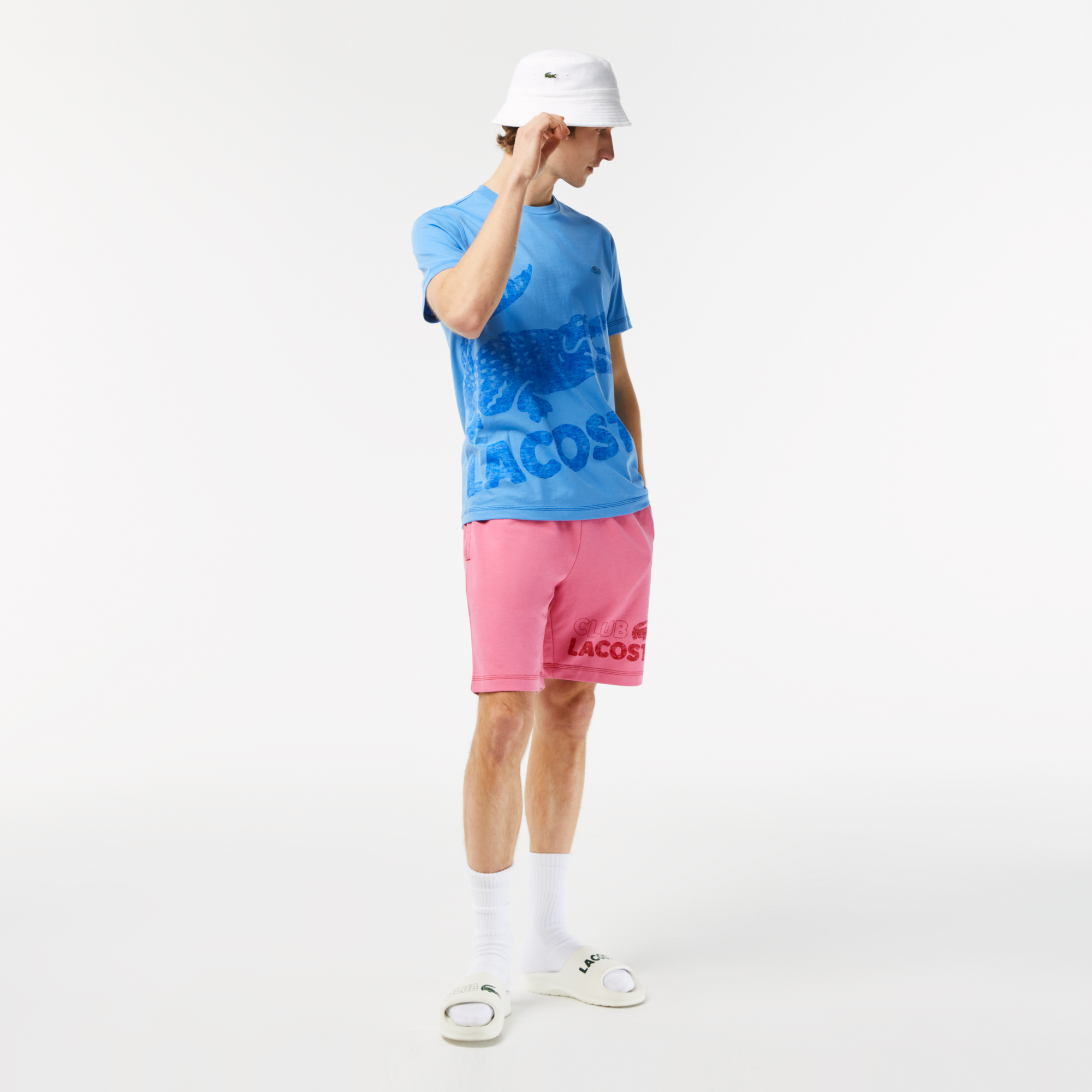 Men s Regular Fit Contrast Branding Fleece Shorts LACOSTE
