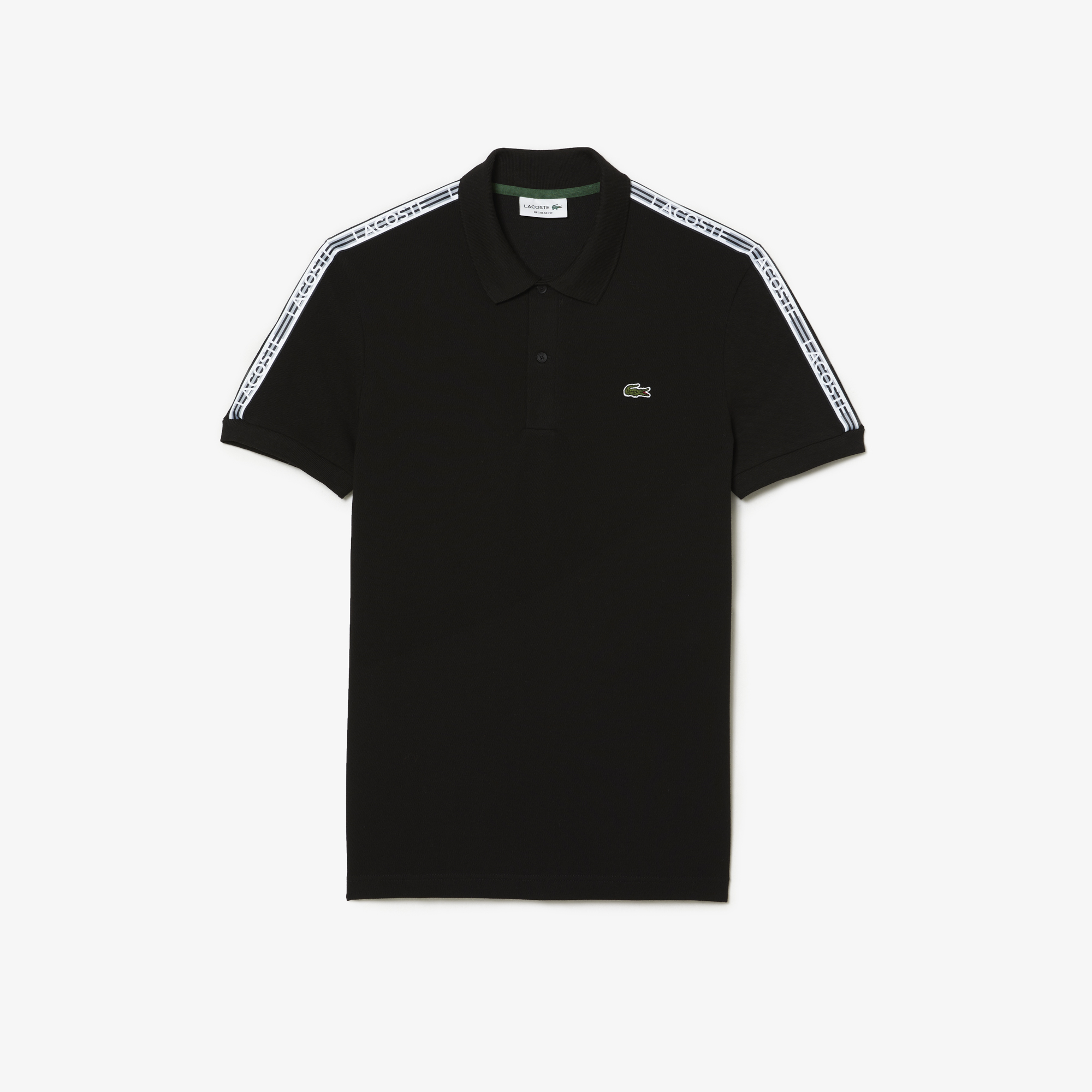 Men s Lacoste Logo Stripe Piqu Polo Shirt LACOSTE