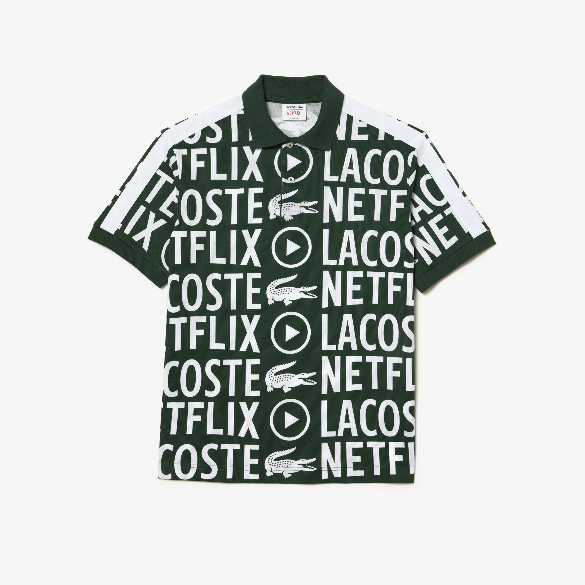 Men s Lacoste X Netflix Loose Fit Organic Cotton Print Polo Shirt