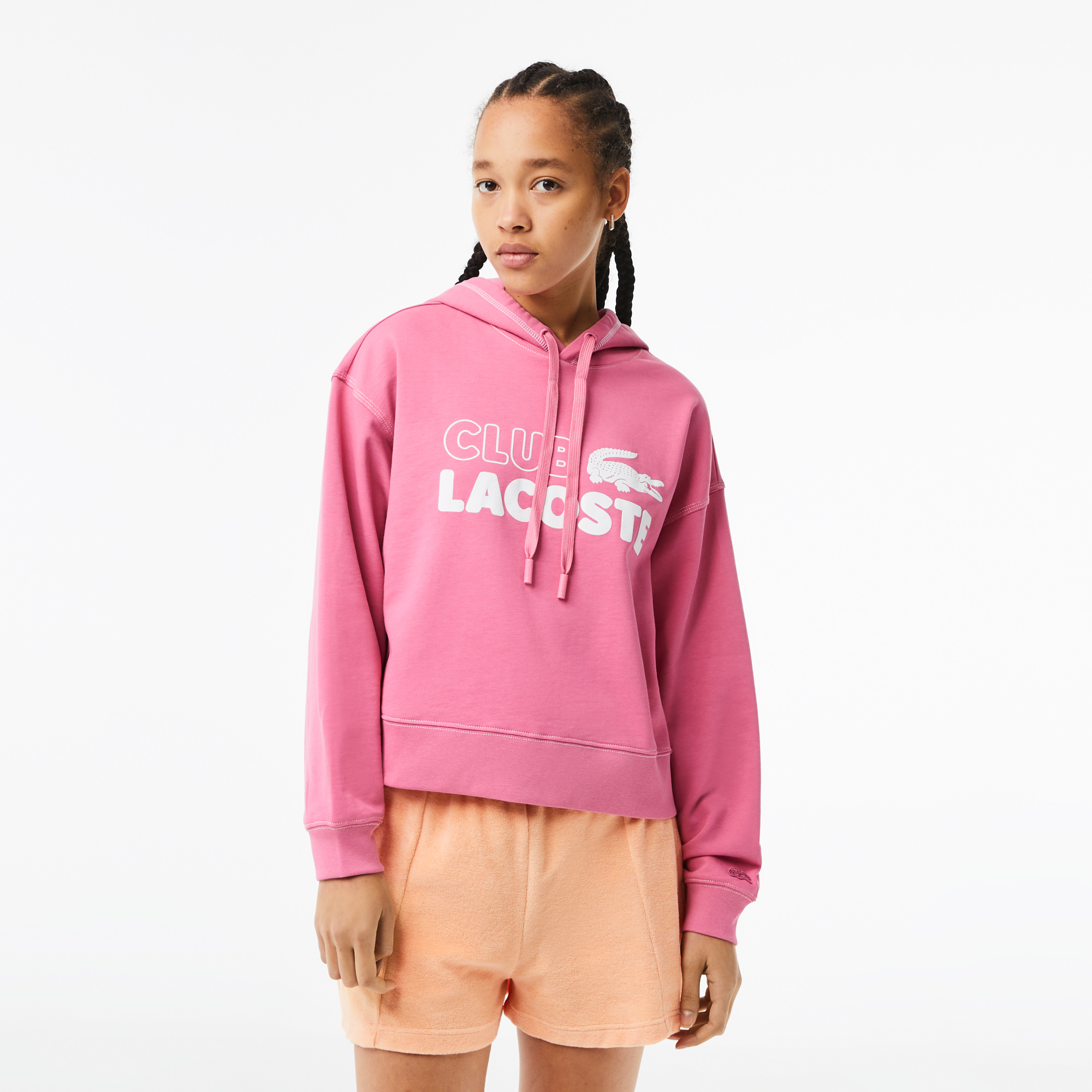 Pink lacoste shop hoodie