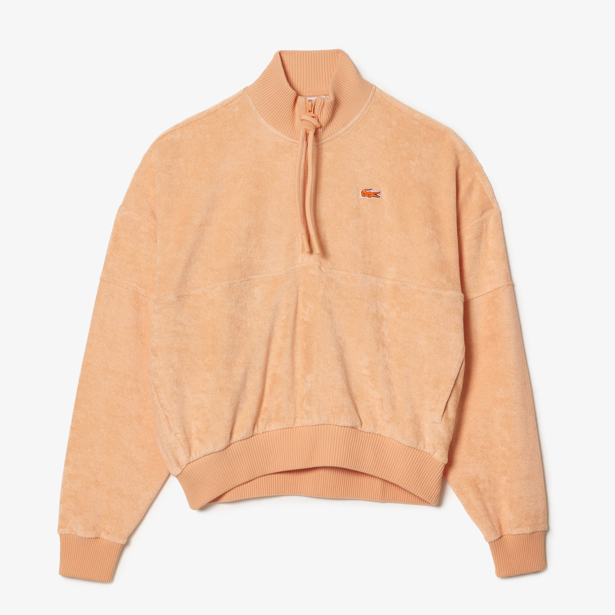 Women s Oversize High Neck Zipped Fleece Sweatshirt LACOSTE