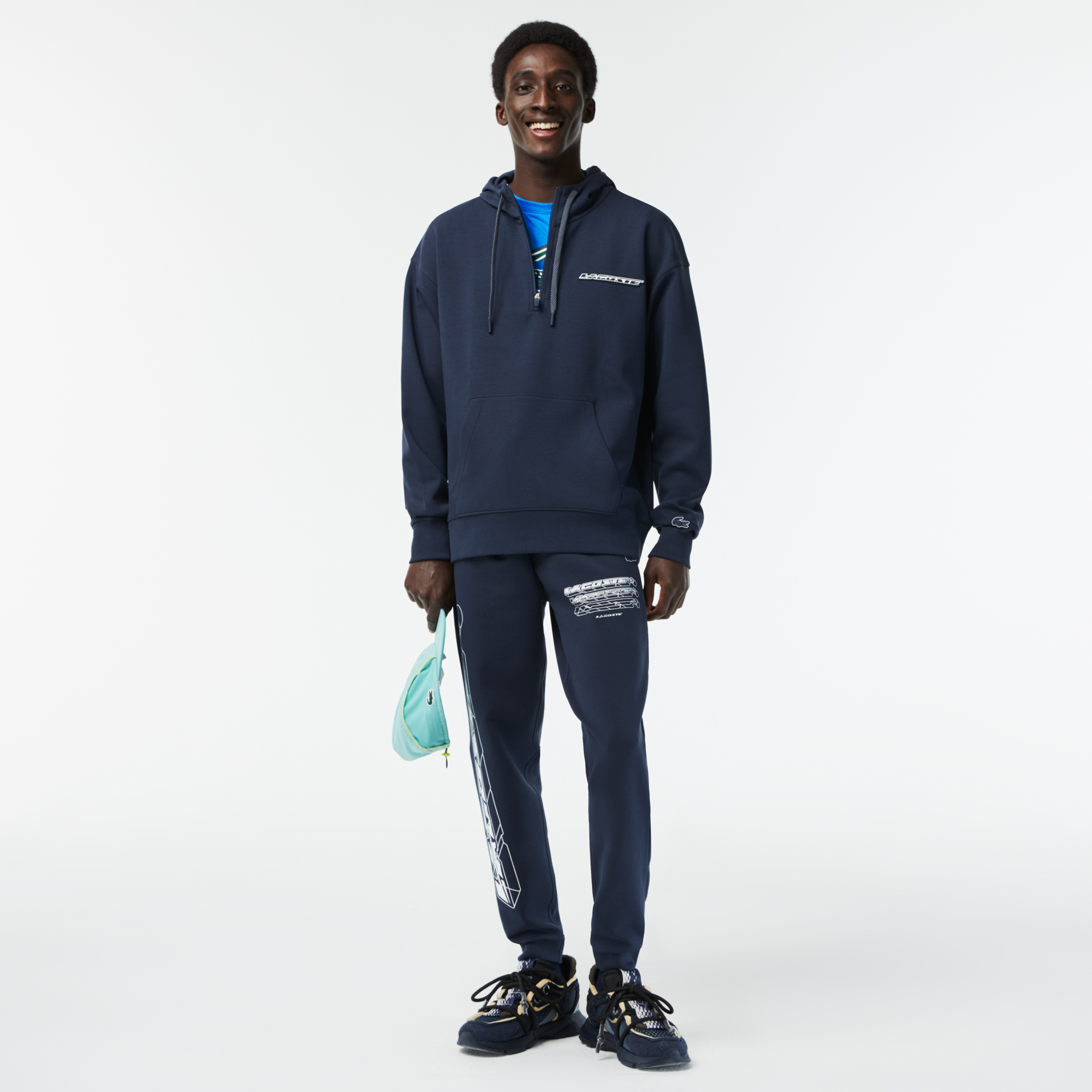 Mens navy lacoste discount hoodie