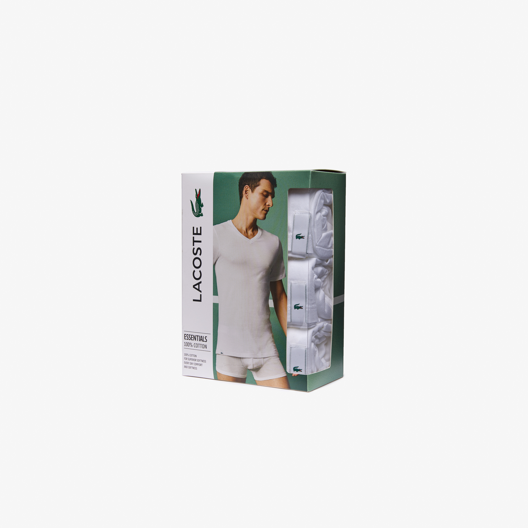 Lacoste men's 3 pack deals slim v neck tee