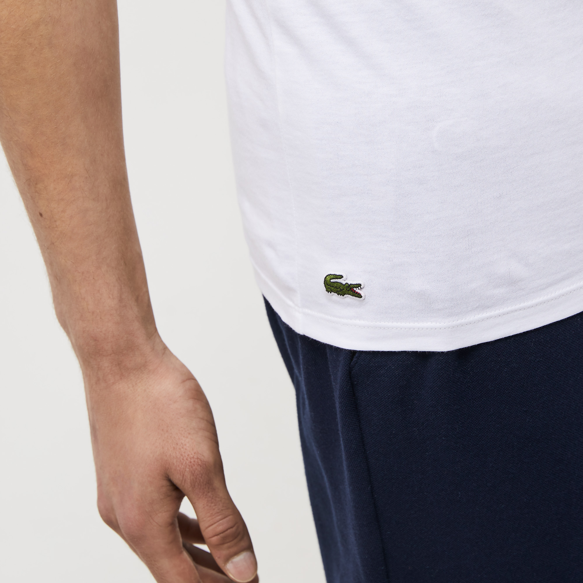 Men s Slim Fit V Neck Cotton T Shirt 3 Pack LACOSTE