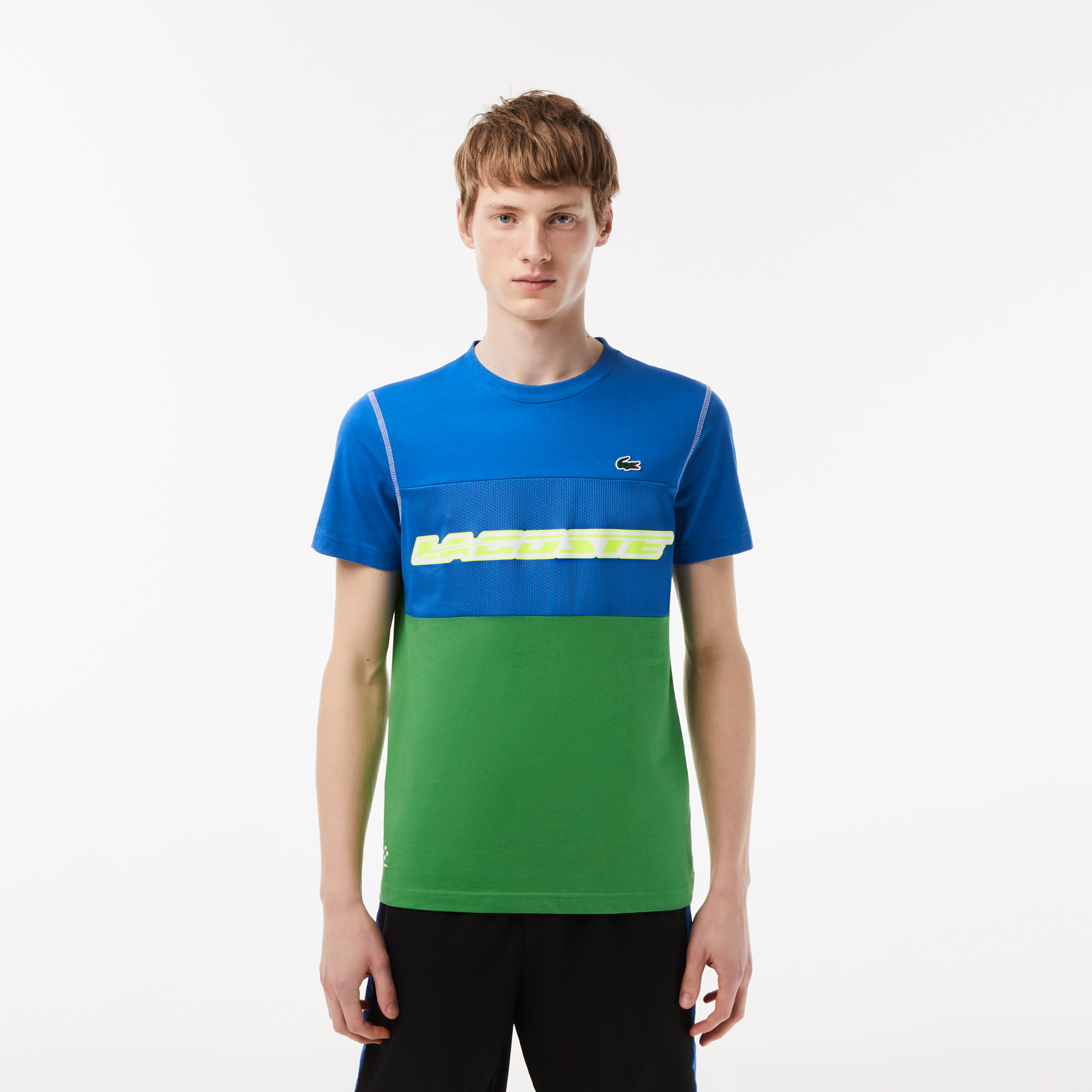 T shirt lacoste on sale bleu