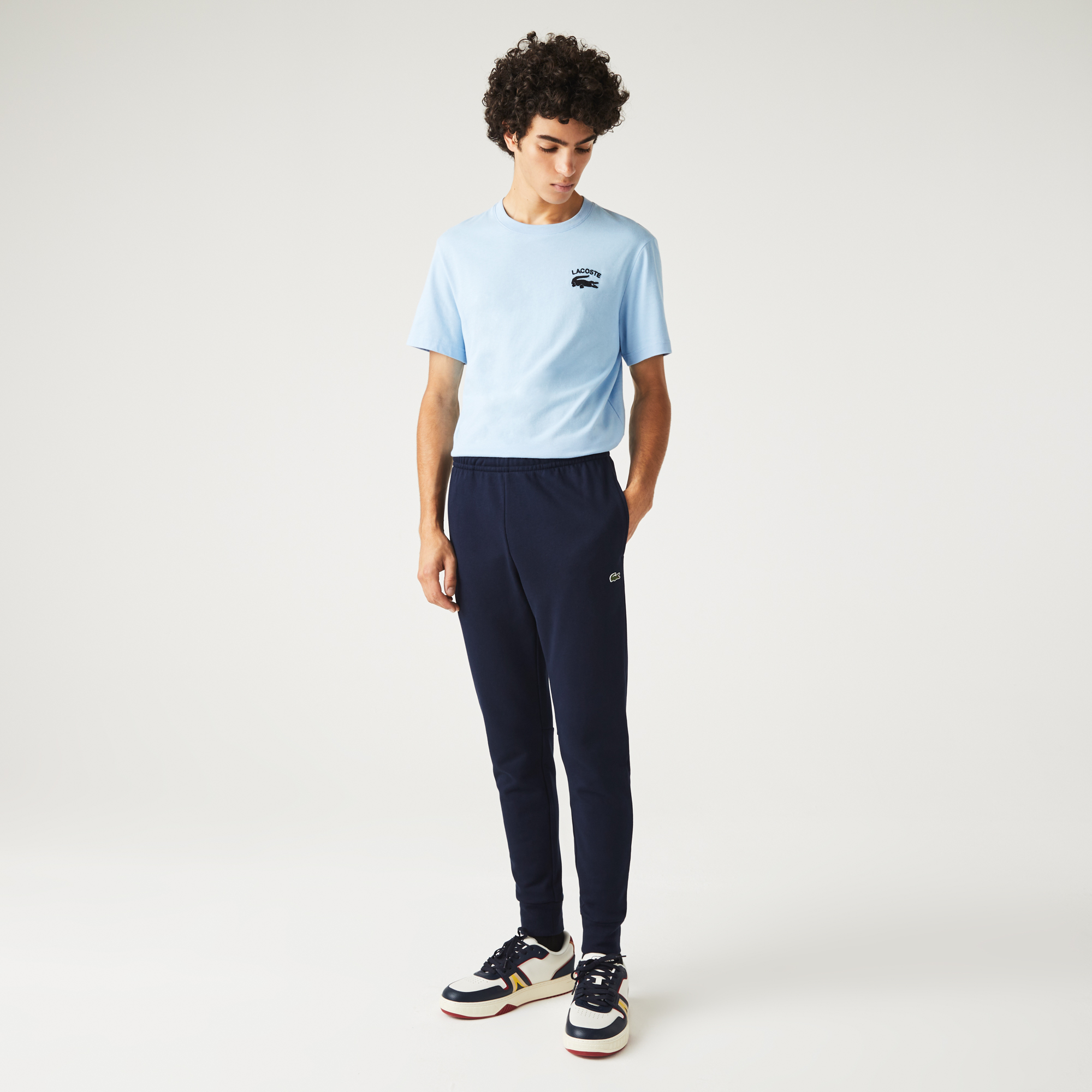 Navy lacoste joggers deals
