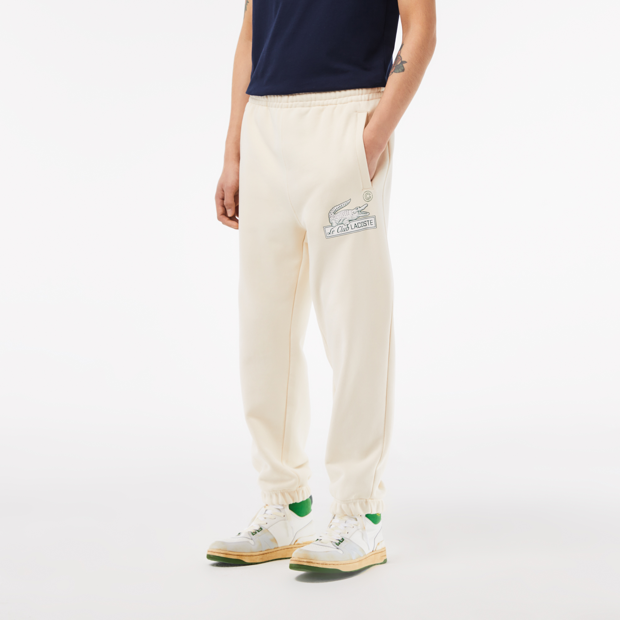 Lacoste track outlet pants white
