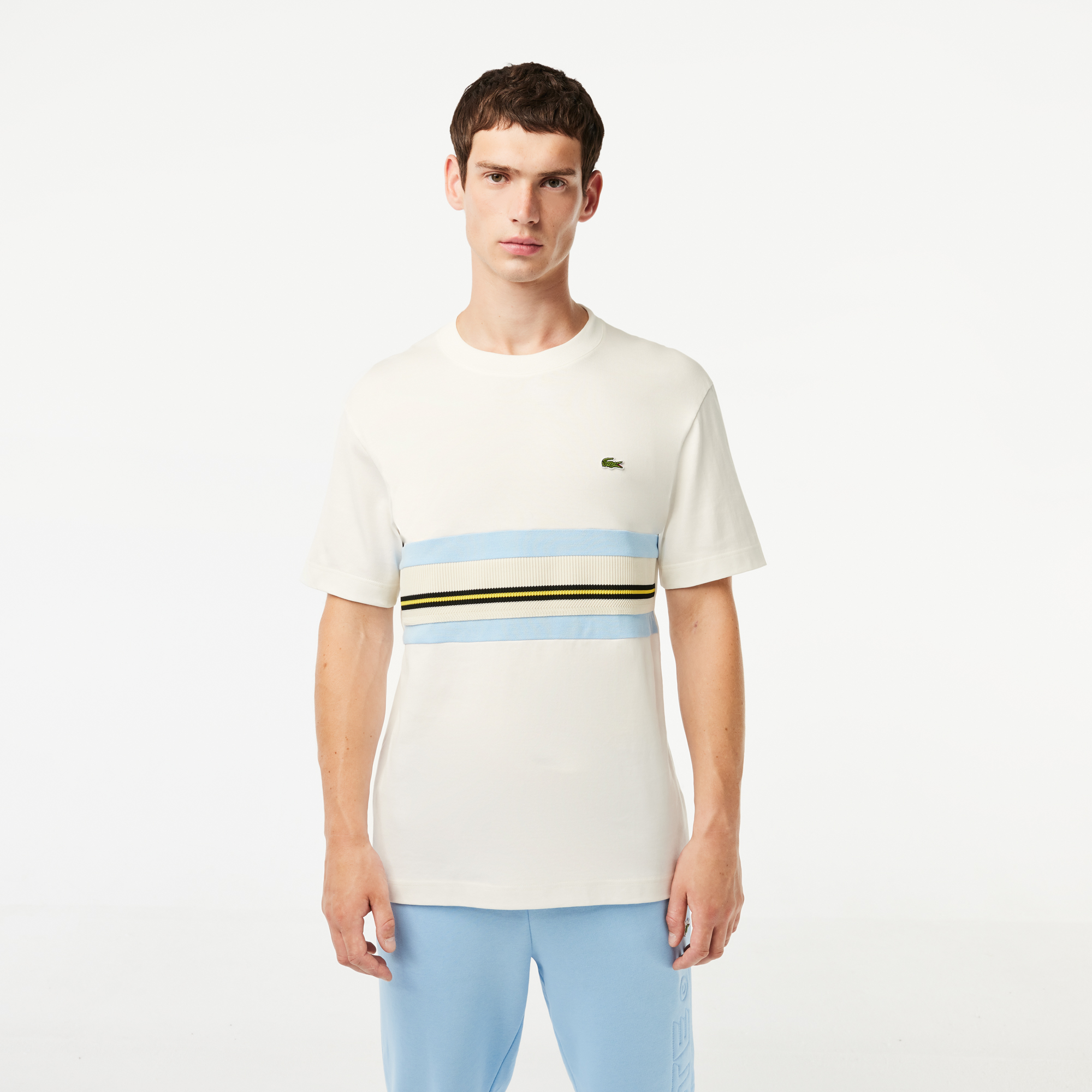 French Made Contrast Stripe T Shirt LACOSTE