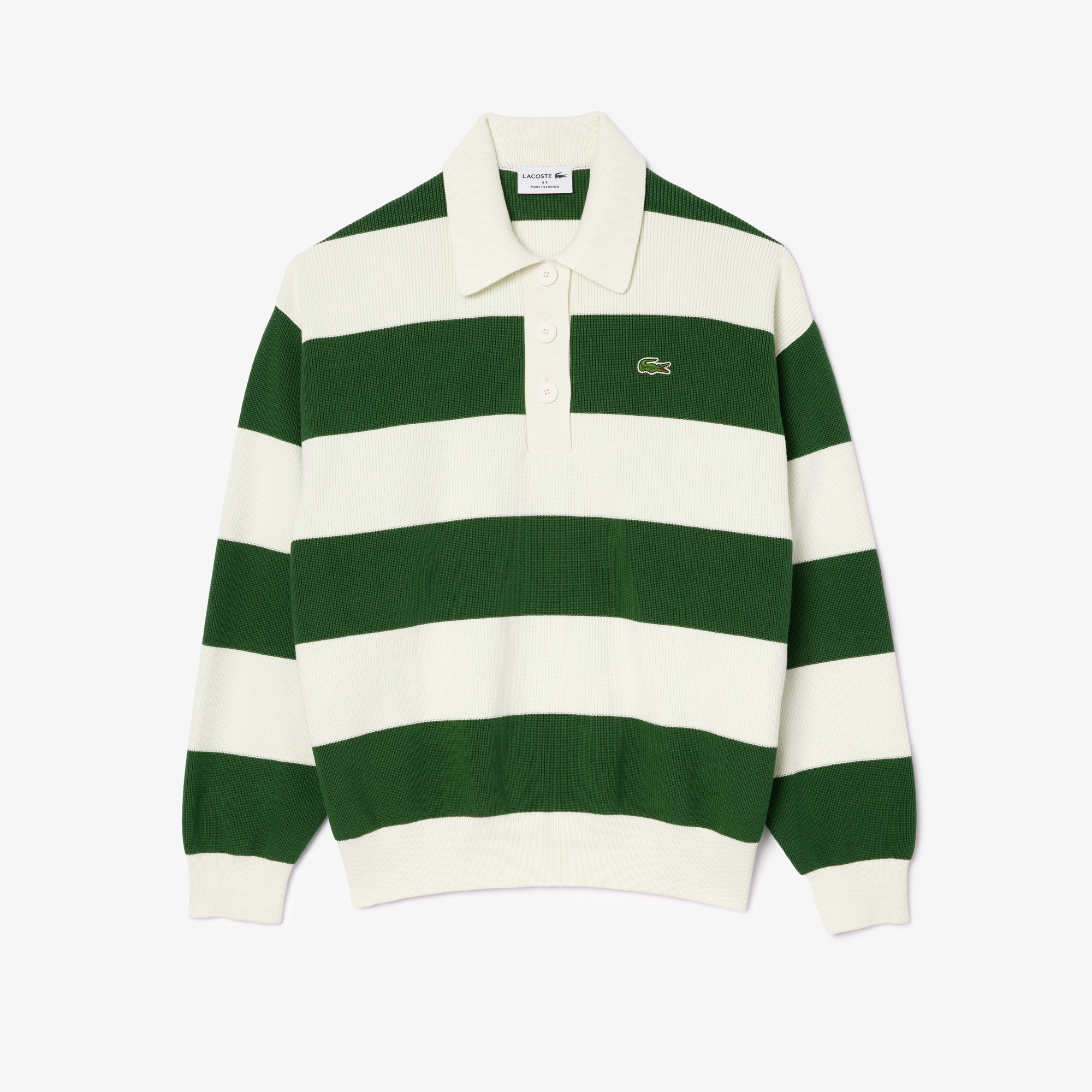 Lacoste striped long sleeve polo top