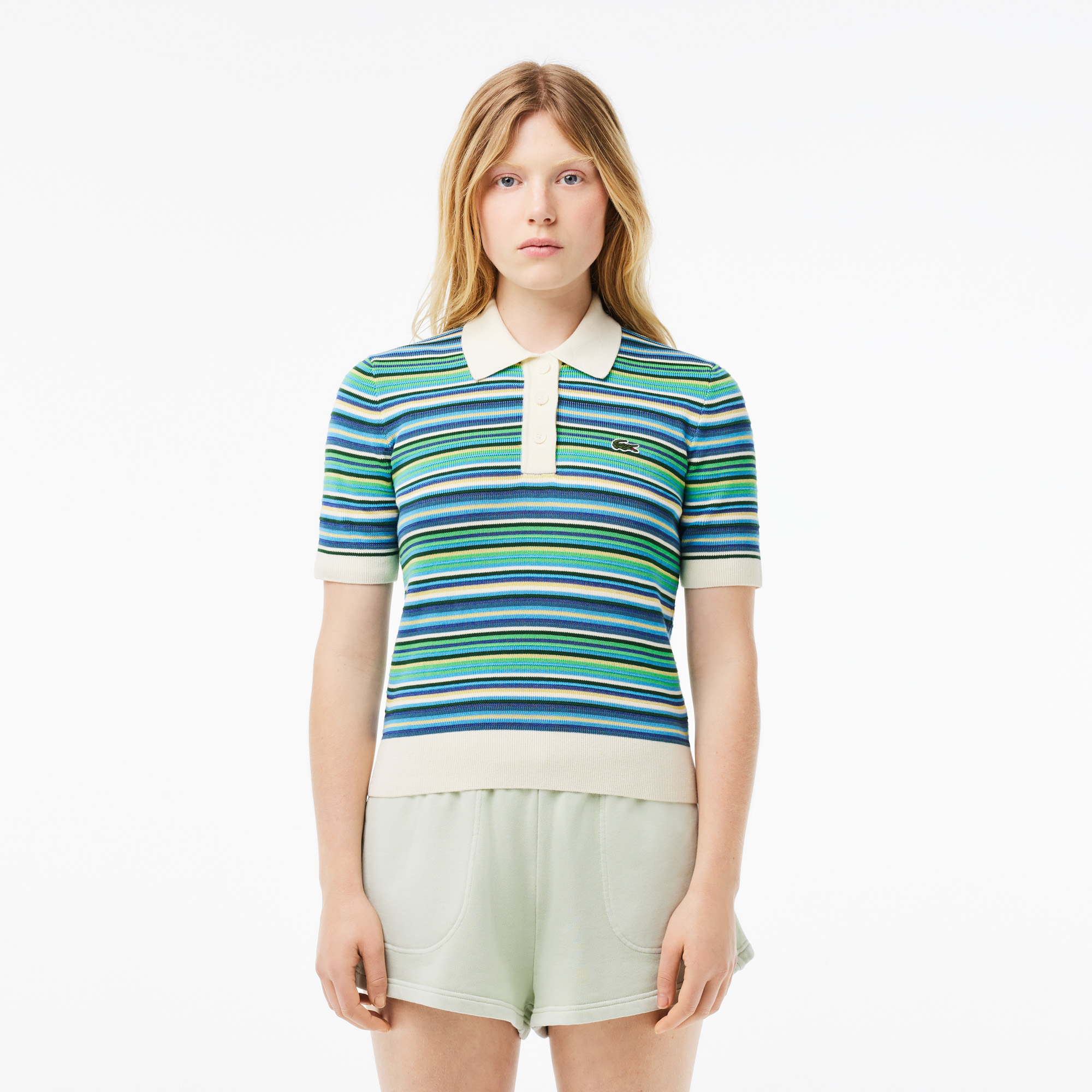 Striped Cotton Jacquard Polo Shirt LACOSTE