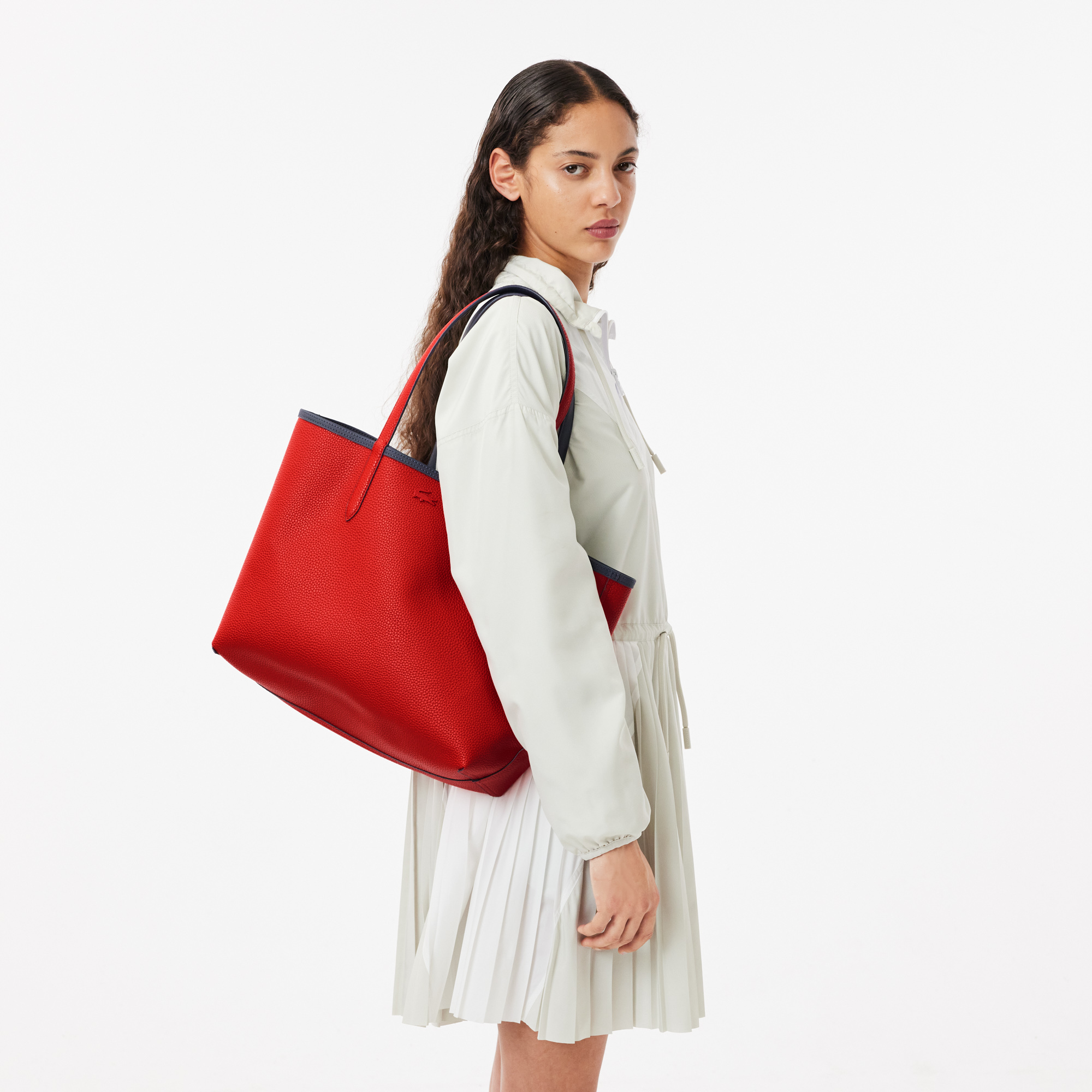 15433 LACOSTE Anna Reversible Bicolour Tote Bag NAVY B50