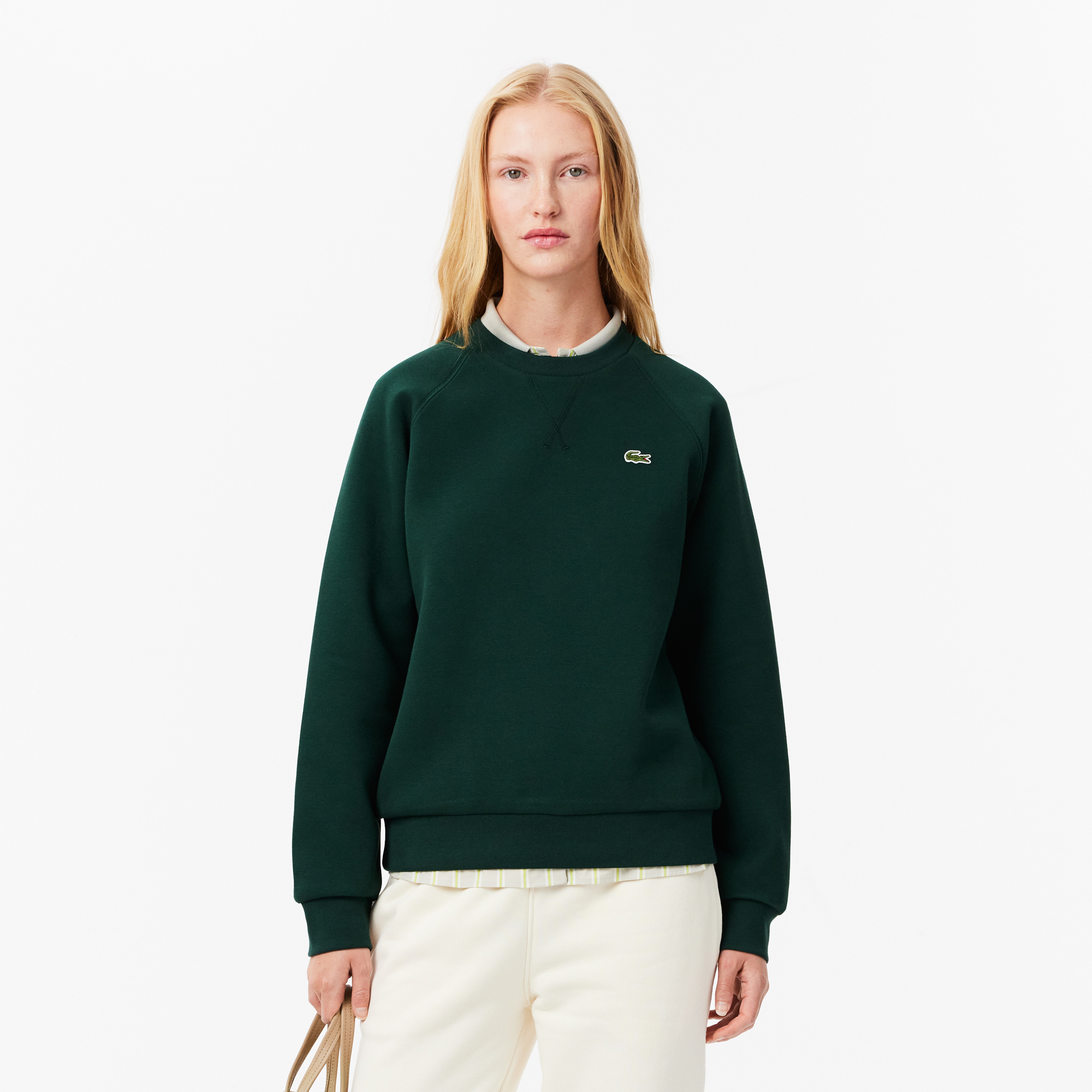 Crew Neck Pique Sweatshirt LACOSTE