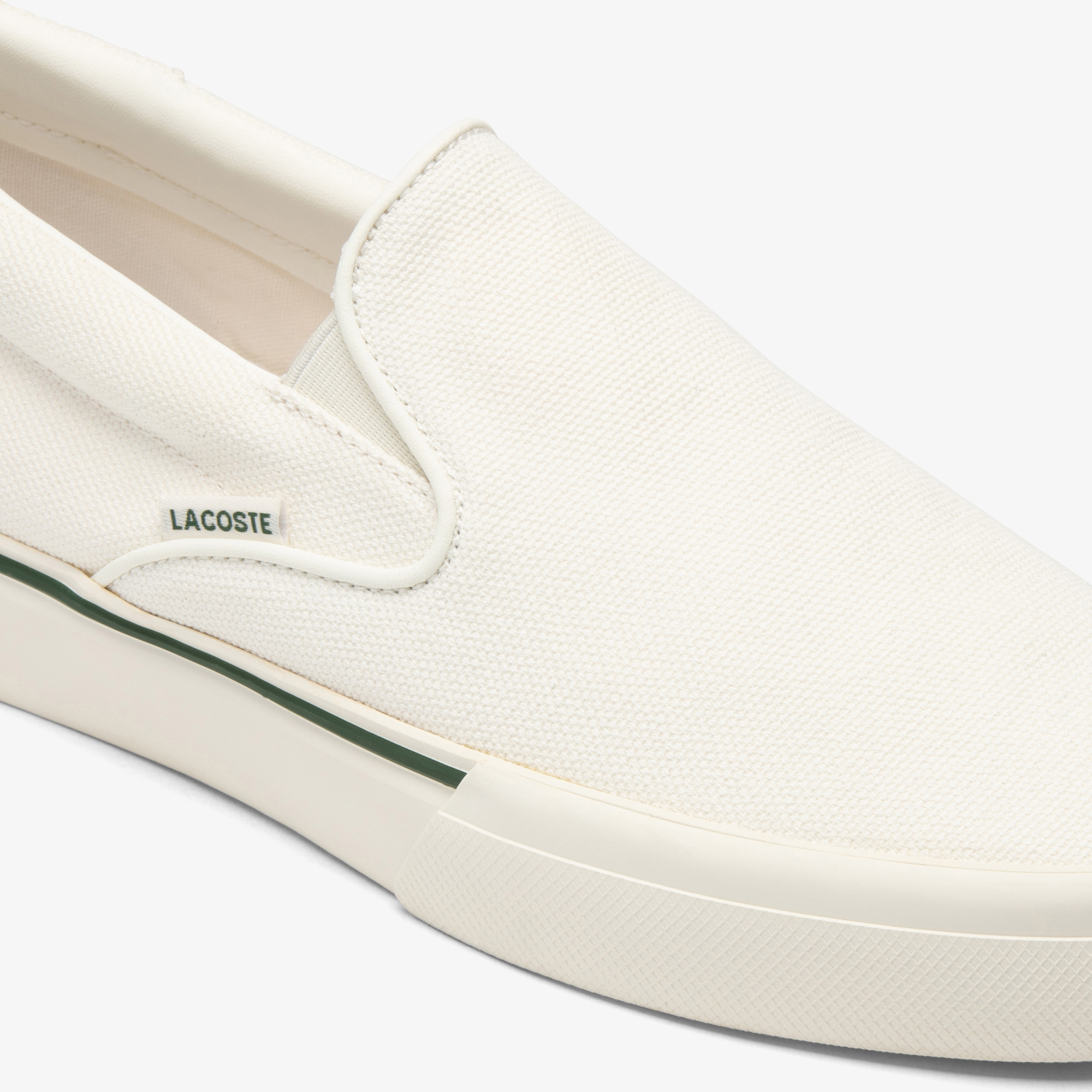 Lacoste mens white slip ons store