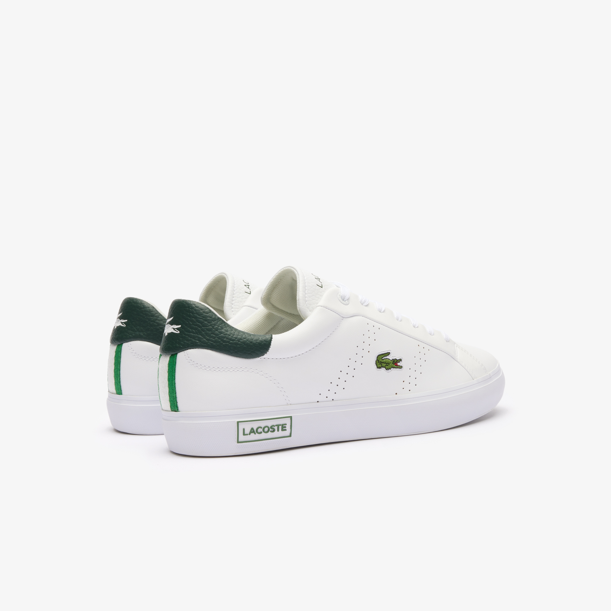 Green lacoste trainers clearance