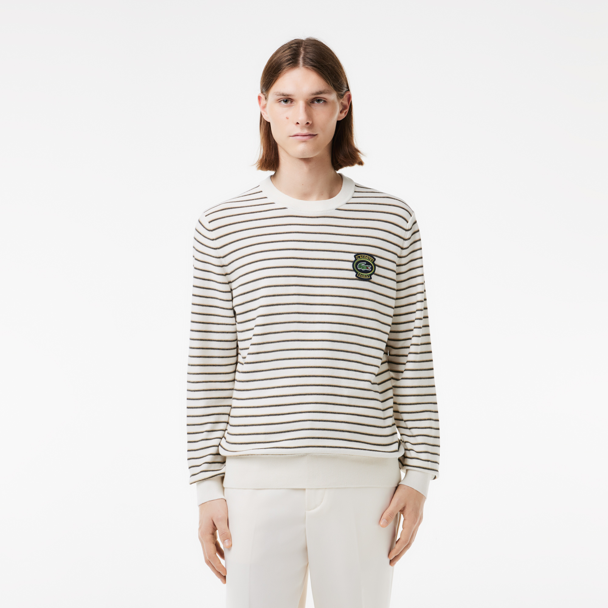 Lacoste striped sweatshirt new arrivals