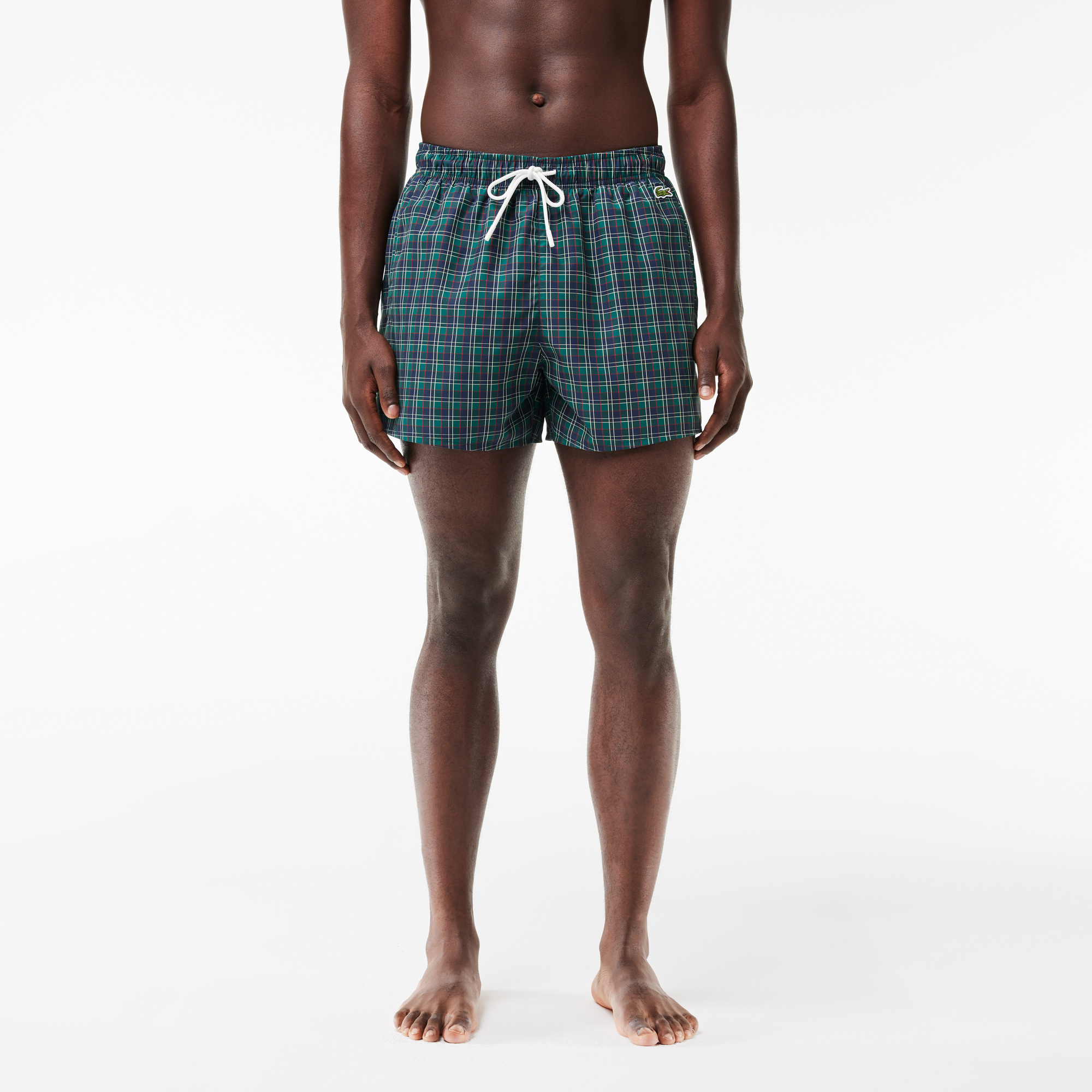 Plaid swim trunks deals