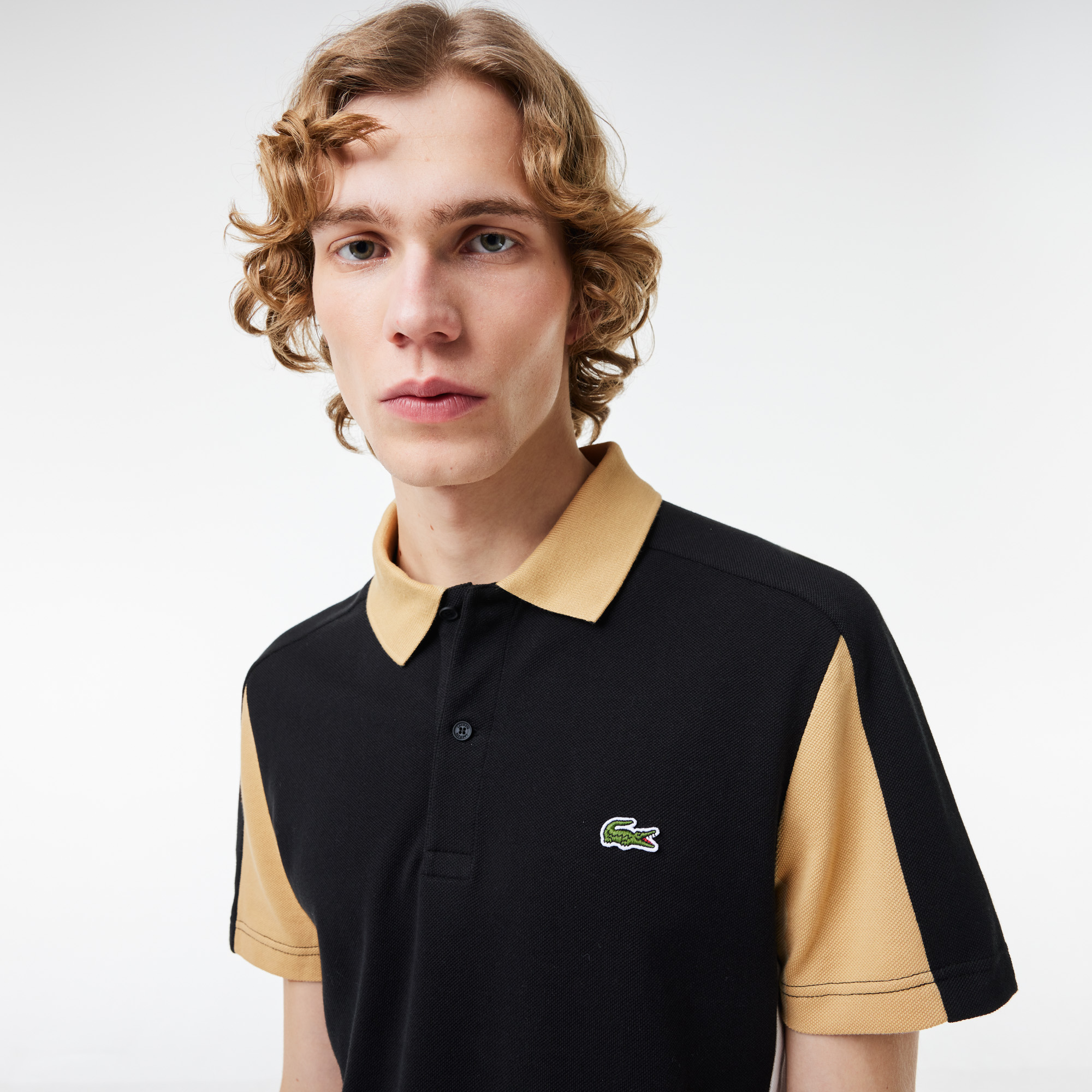 Black and yellow lacoste shirt top