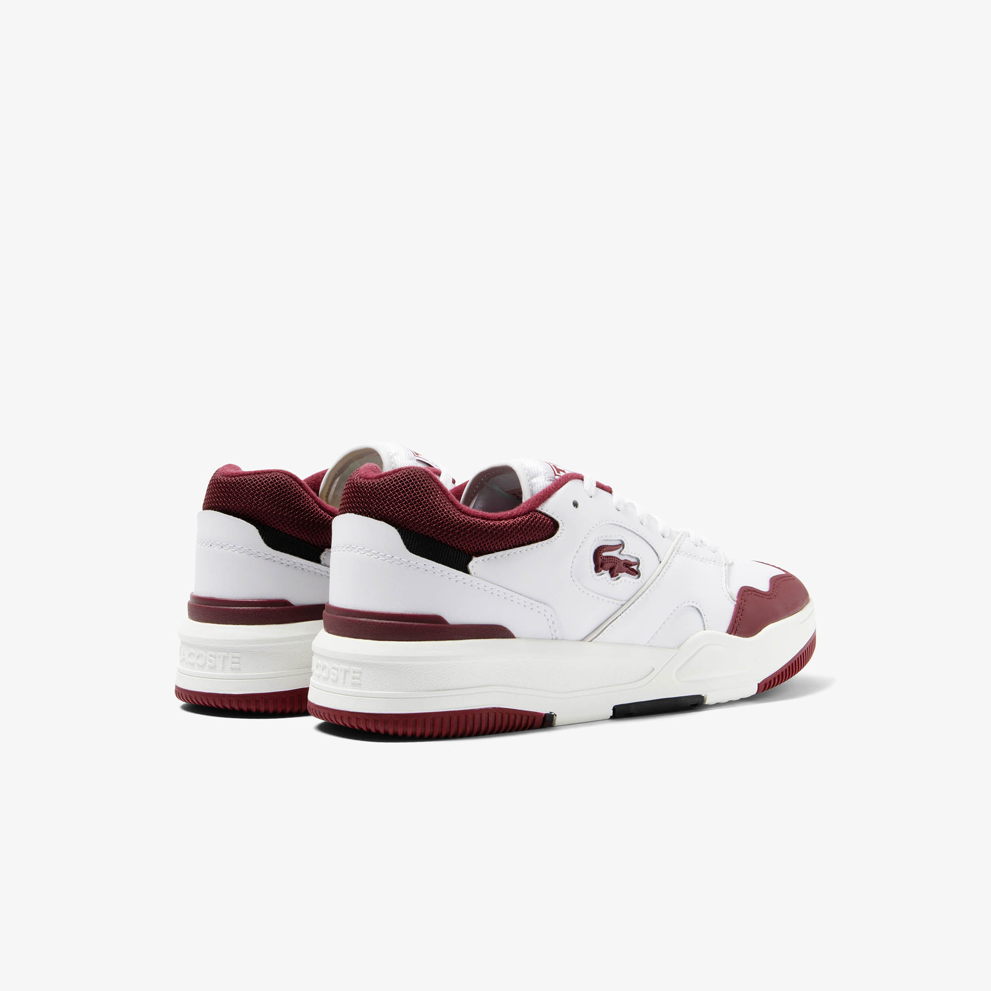 Men s Lineshot Mesh Collar Leather Trainers LACOSTE