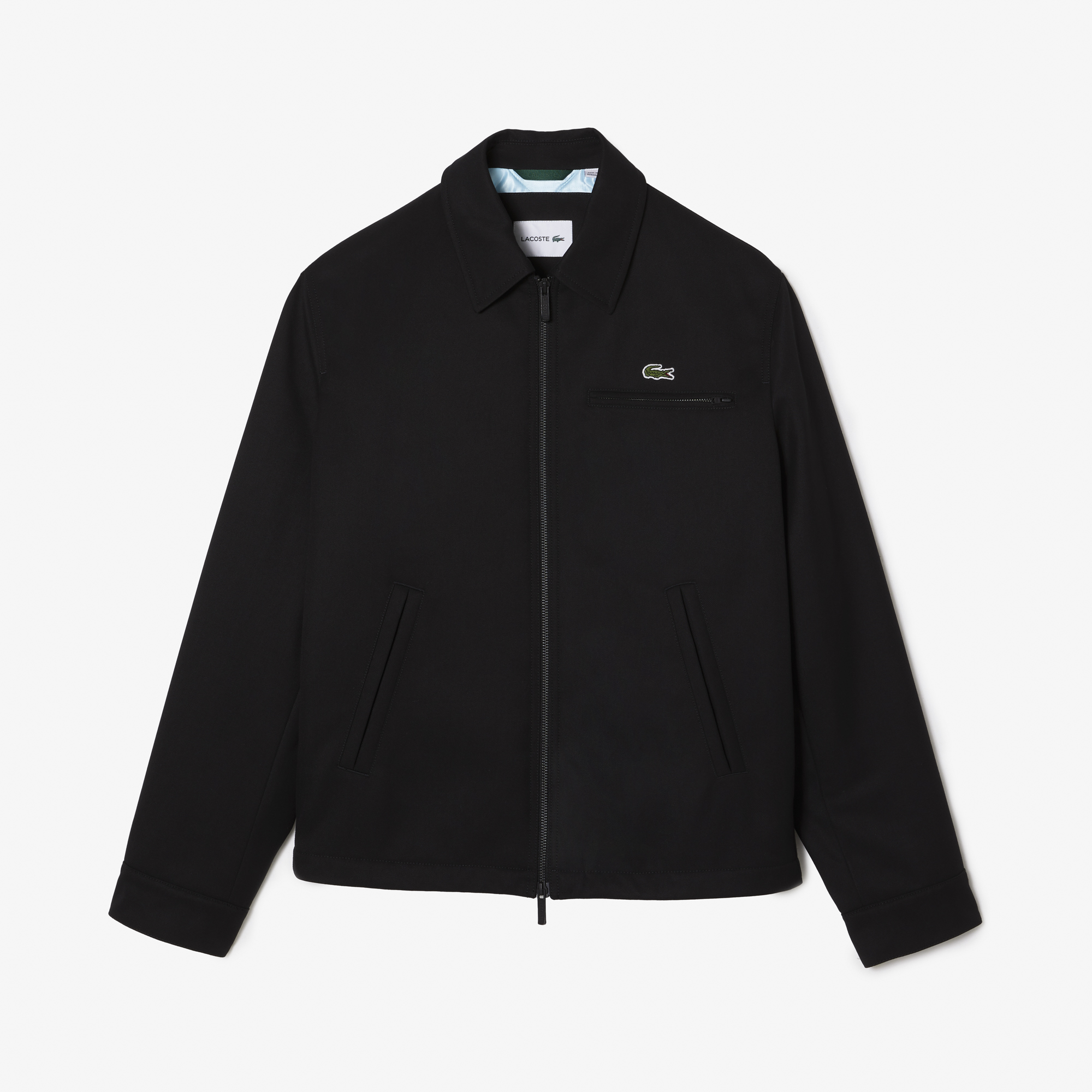 Lacoste short zip cotton twill jacket discount