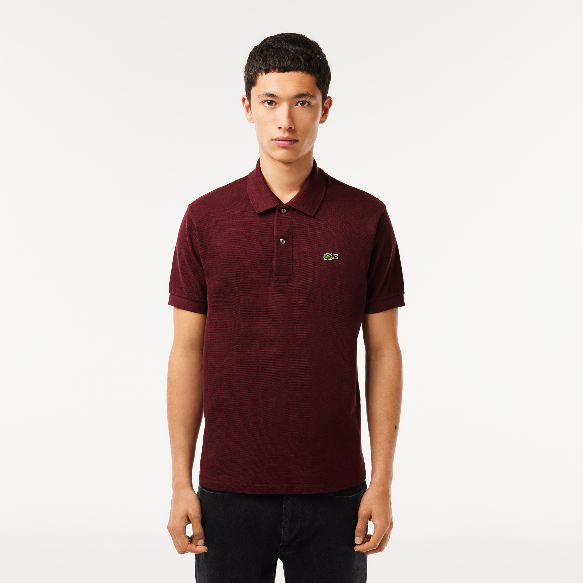 Burgundy lacoste polo shirt store