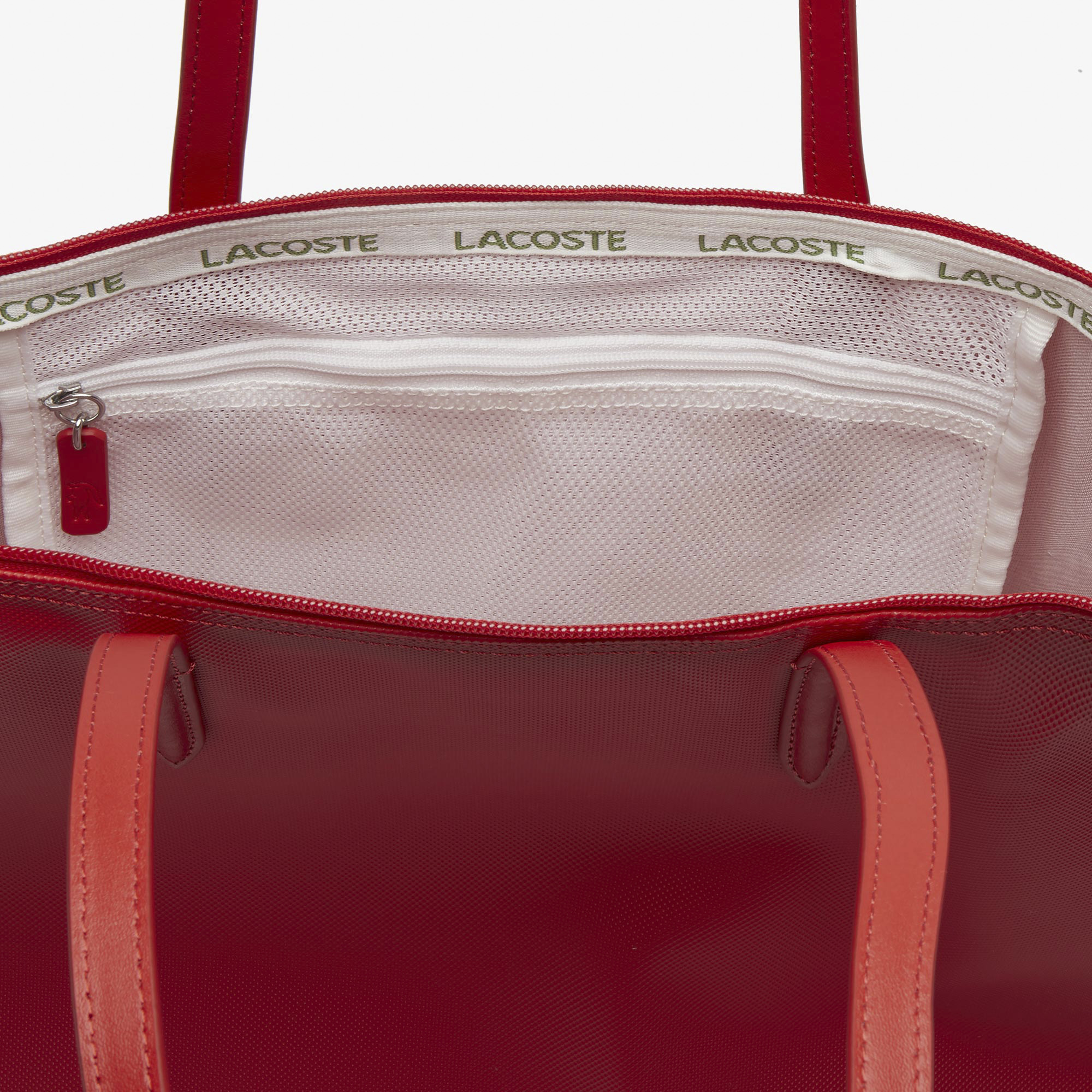 Lacoste red store tote bag