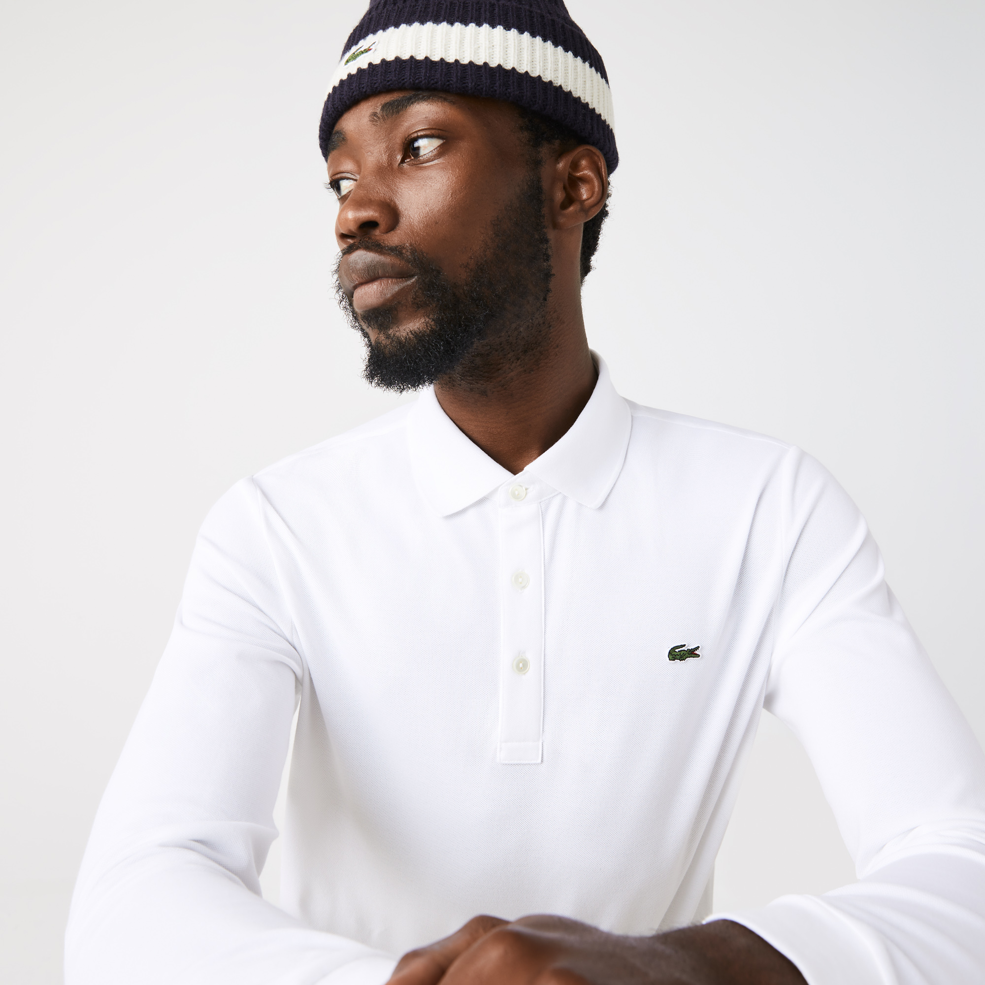 Lacoste polo long clearance sleeve slim fit