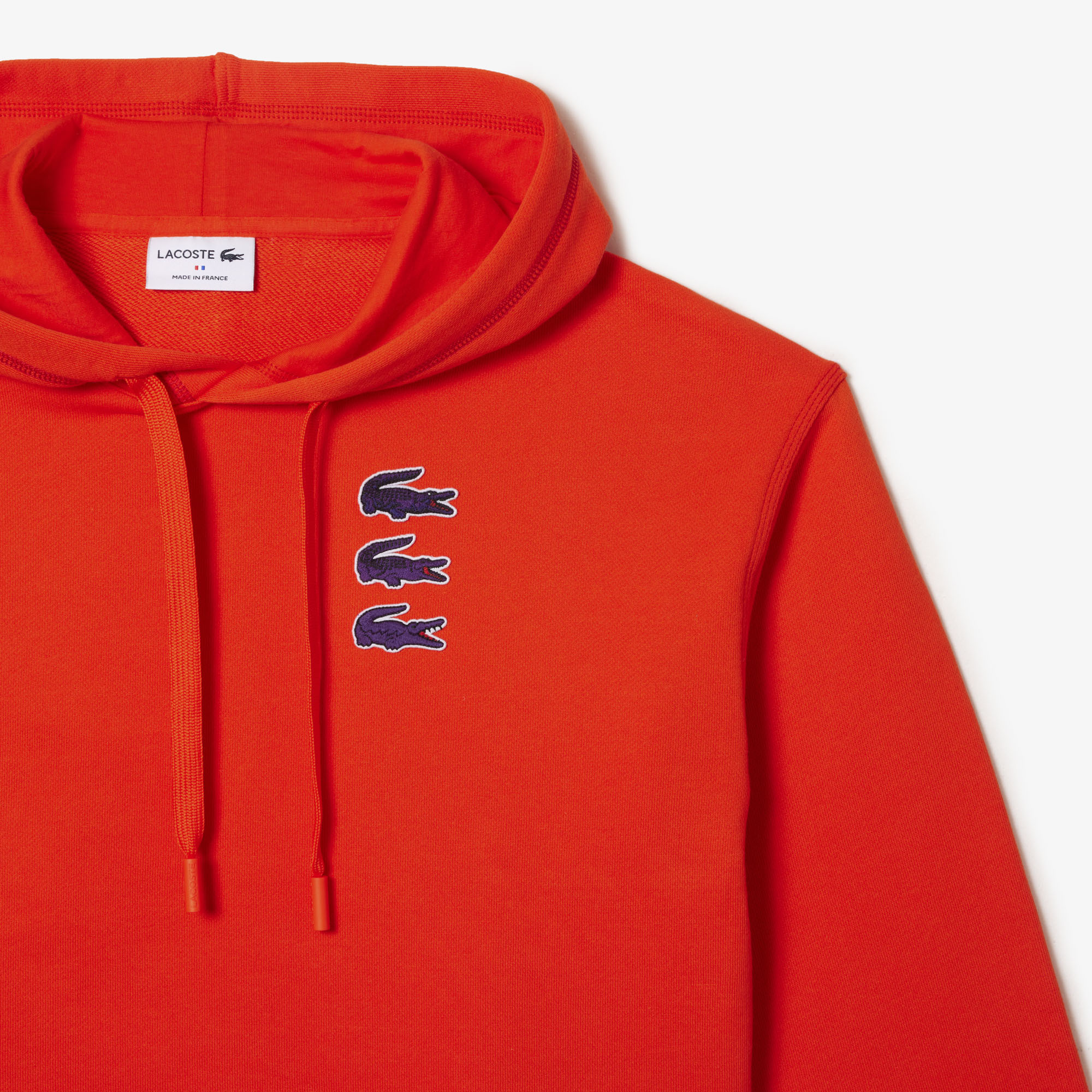 Orange lacoste deals hoodie