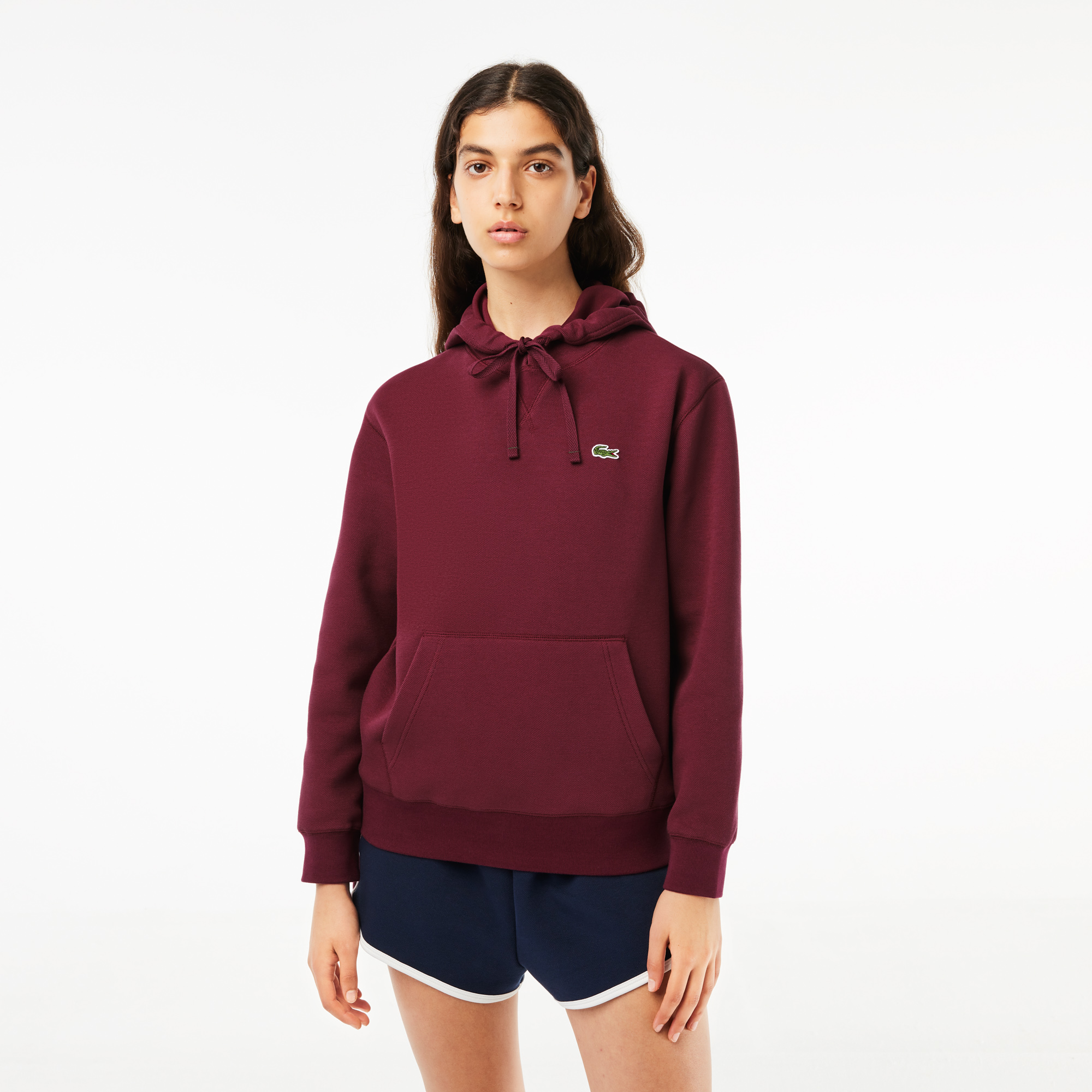 Women s Loose Fit Cotton Blend Jogger Hoodie LACOSTE