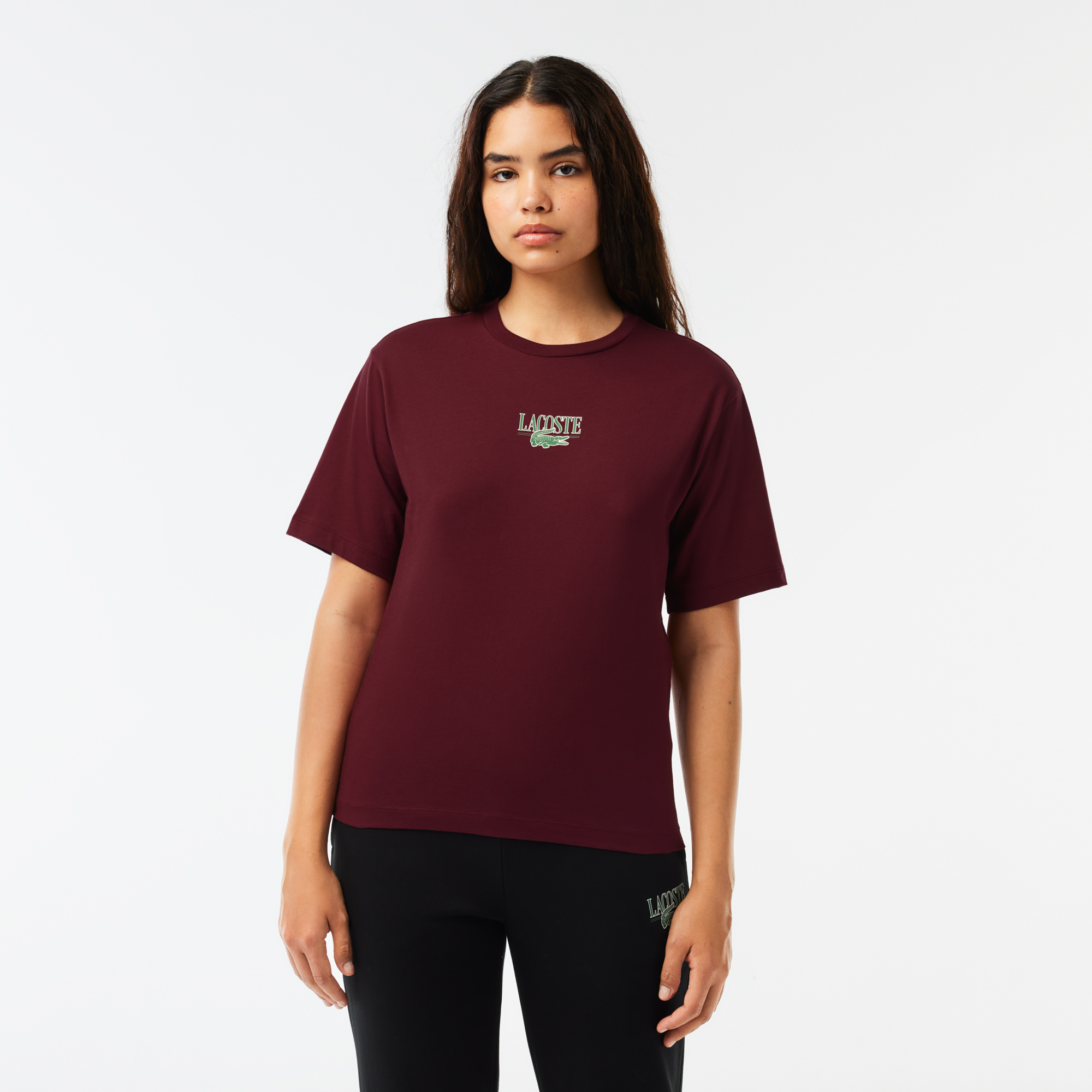 Burgundy lacoste 2025 t shirt